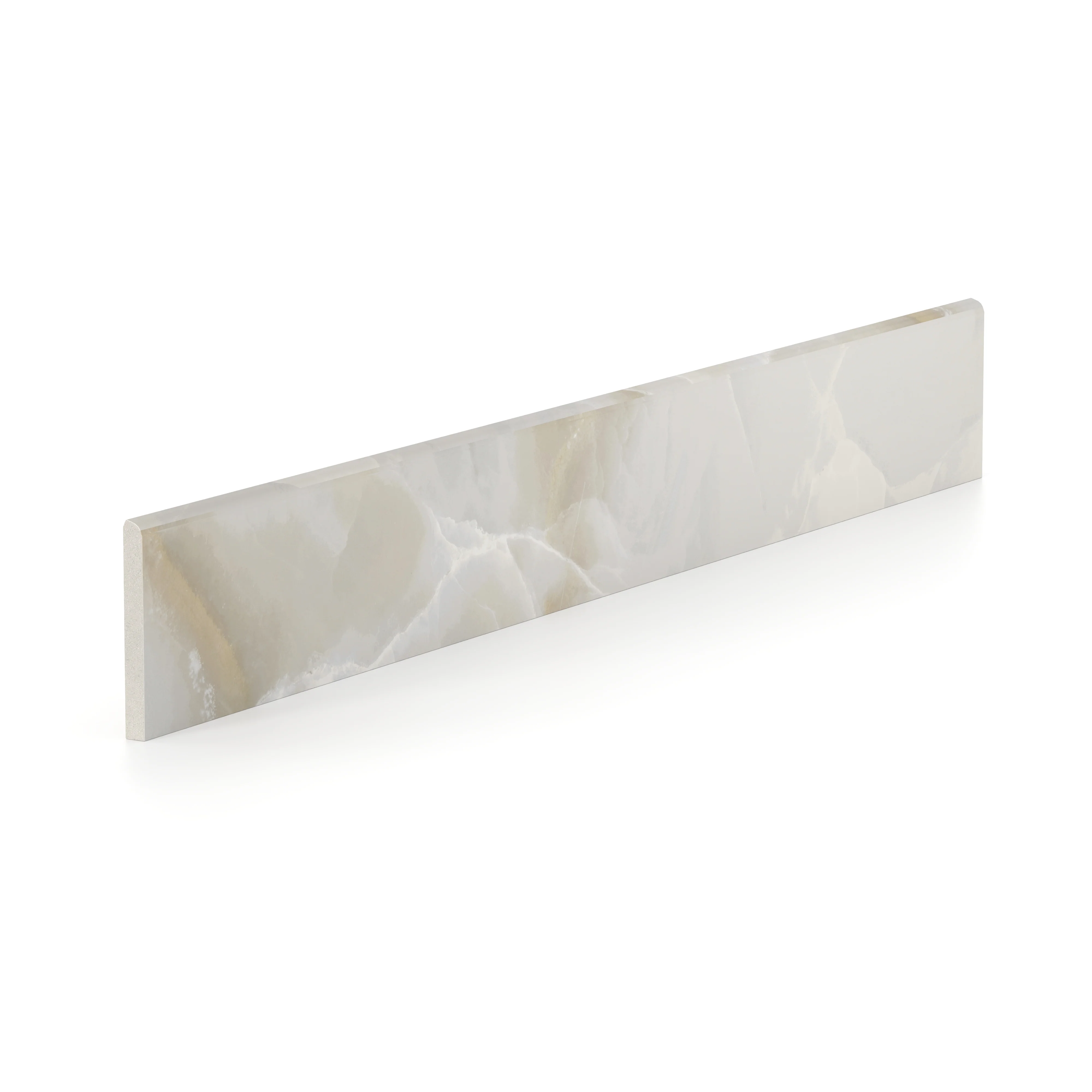 Astrid 3x24 Polished Porcelain Bullnose Tile in Oyster - Image 2