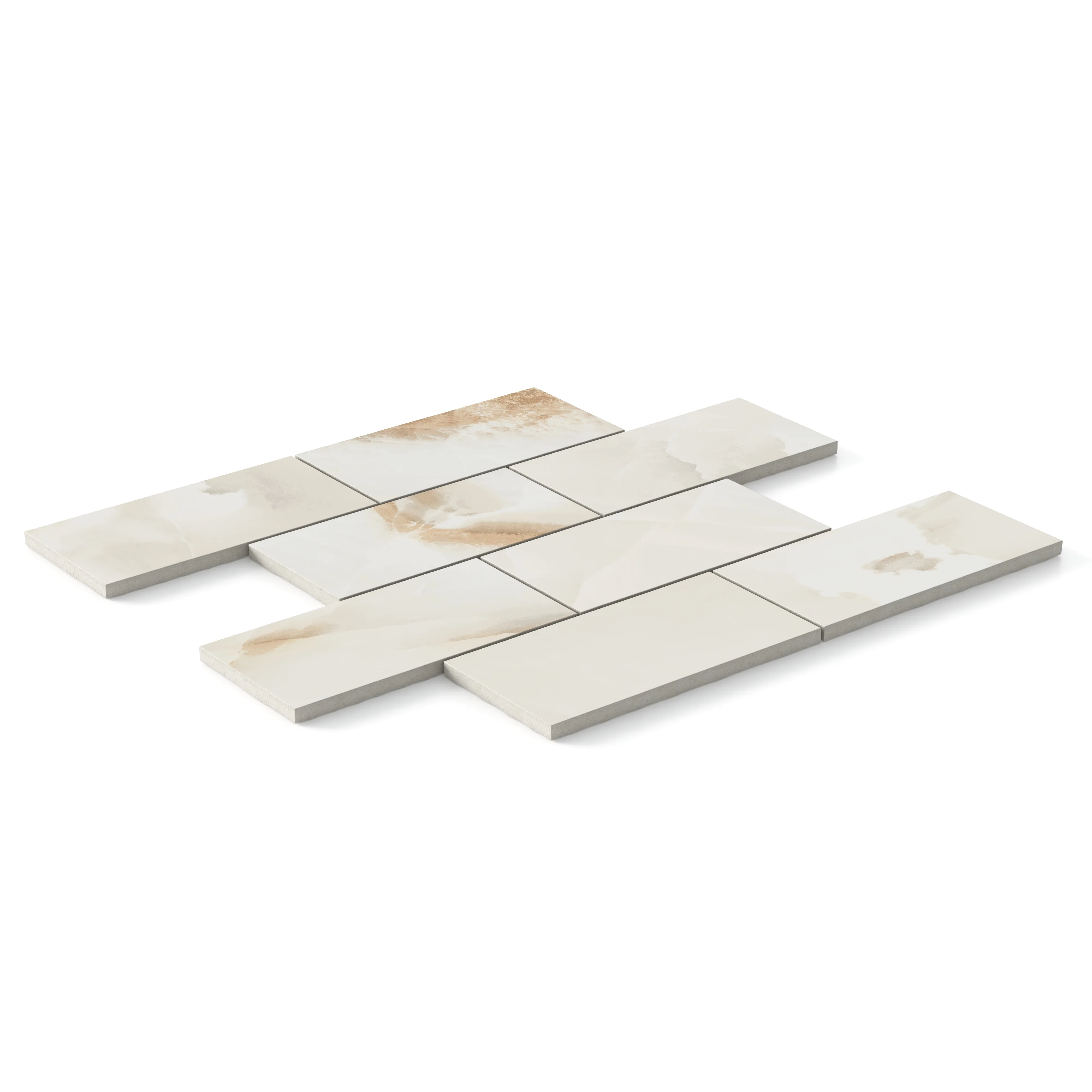 Astrid 3x6 Matte Porcelain Mosaic Tile in Alabaster - Image 2