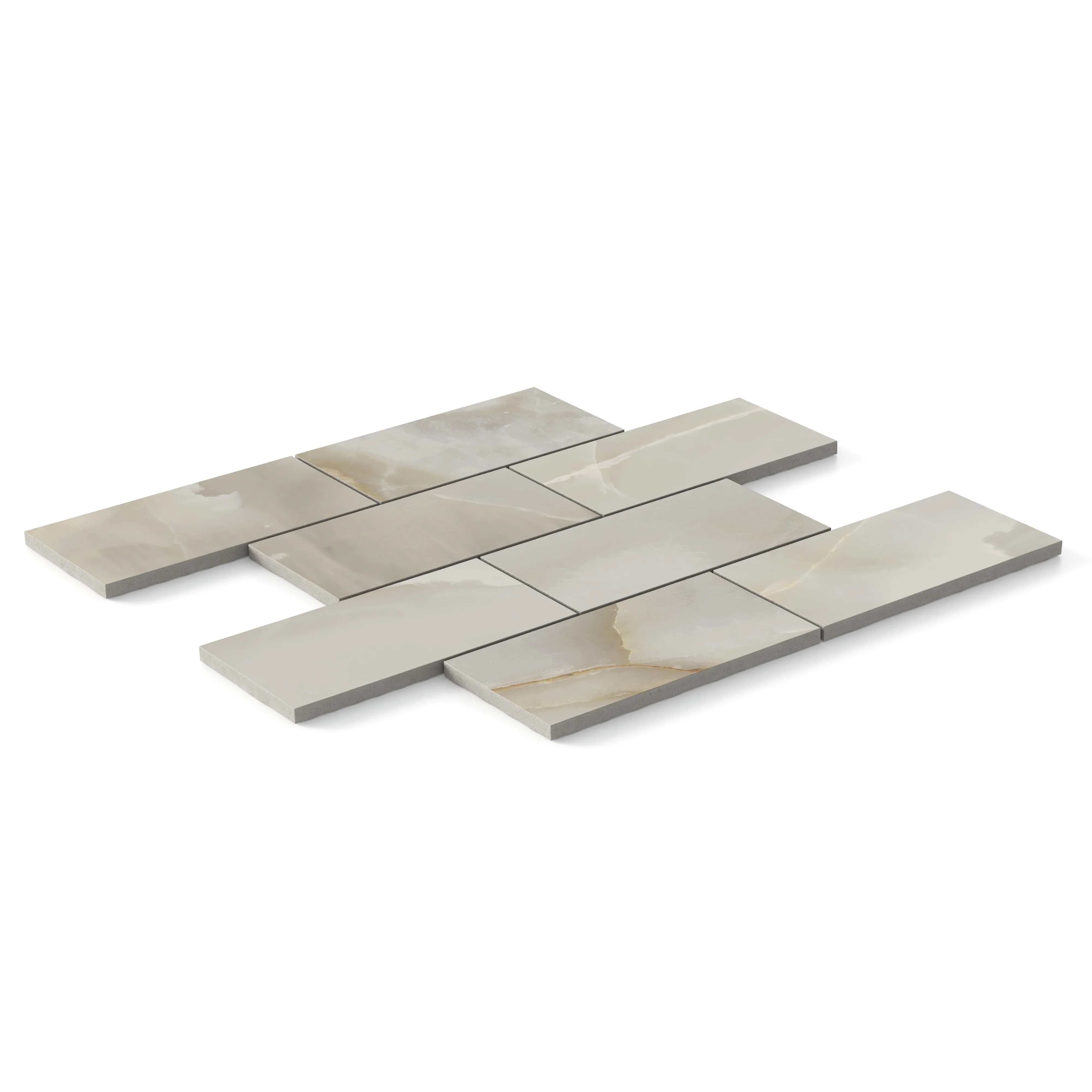 Astrid 3x6 Matte Porcelain Mosaic Tile in Oyster - Image 2