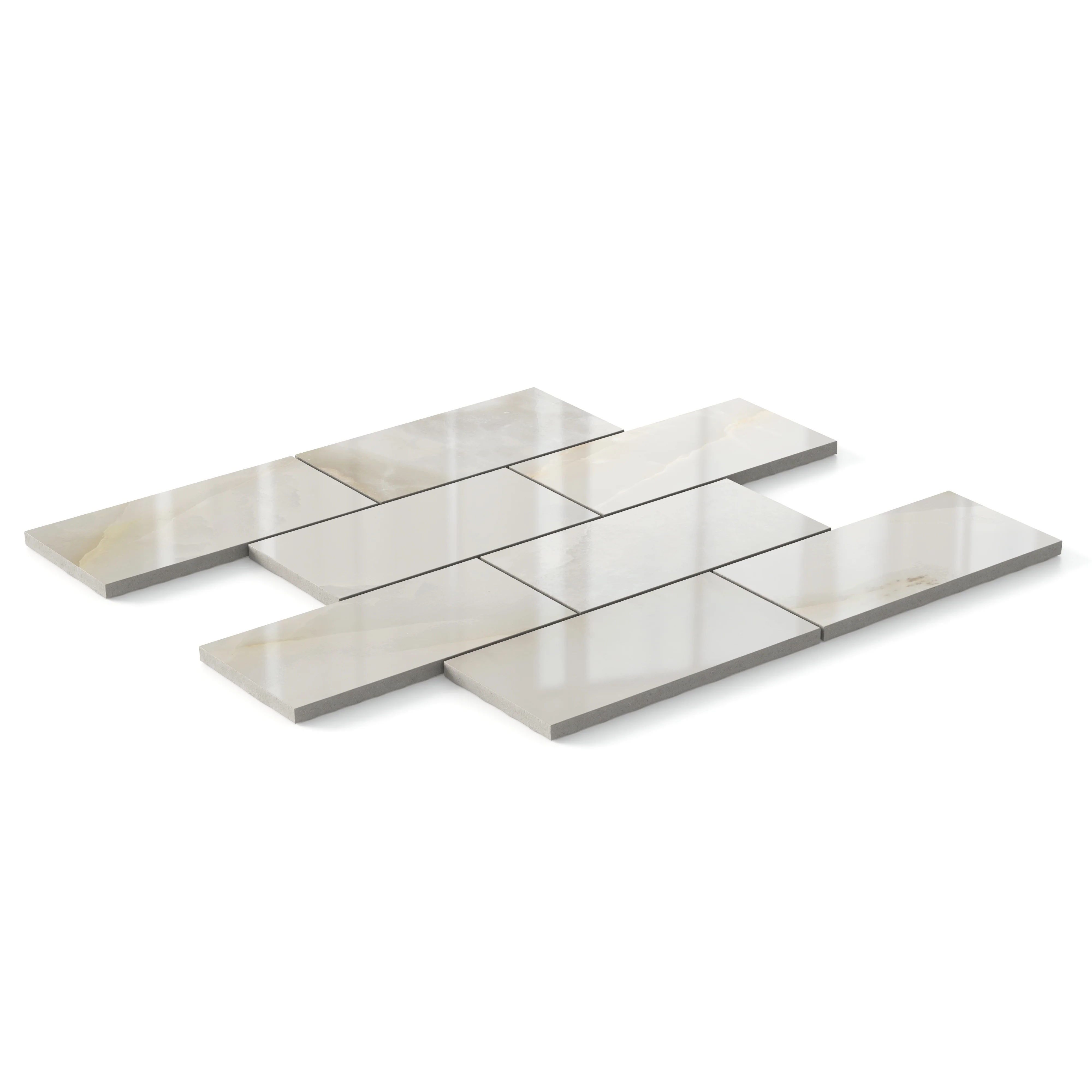 Astrid 3x6 Polished Porcelain Mosaic Tile in Oyster - Image 2