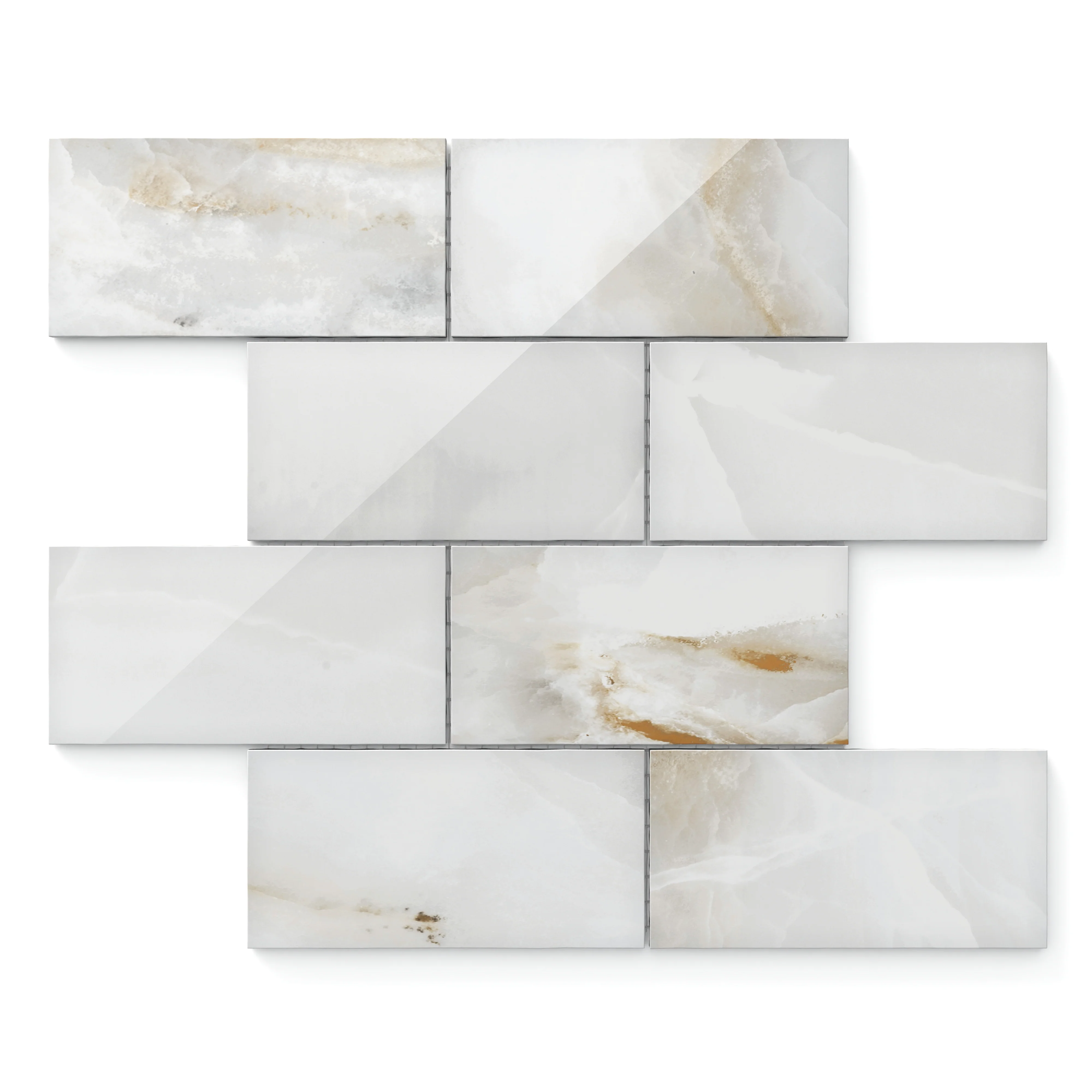 Astrid 3x6 Polished Porcelain Mosaic Tile in Pearl - Image 6