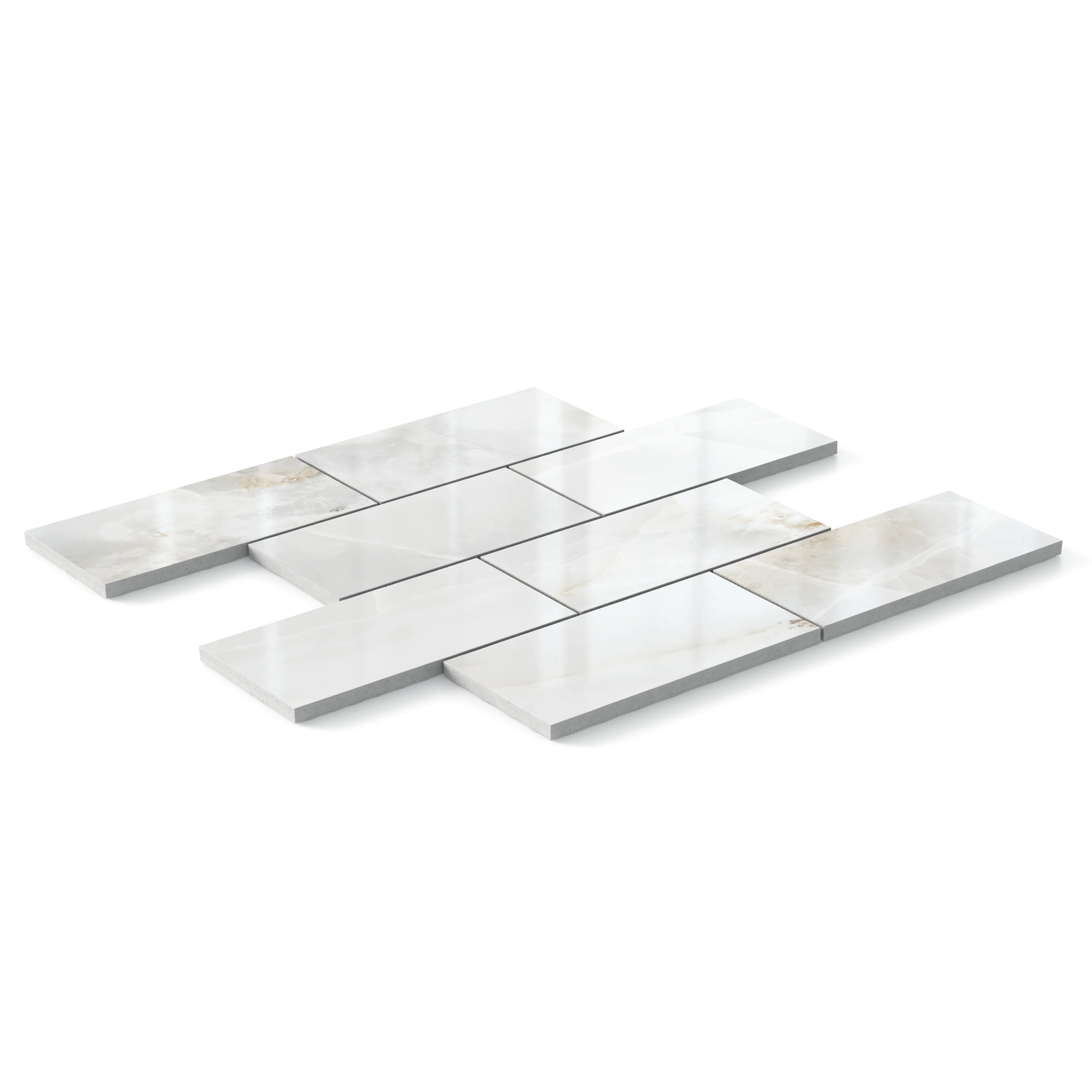 Astrid 3x6 Polished Porcelain Mosaic Tile in Pearl - Image 7