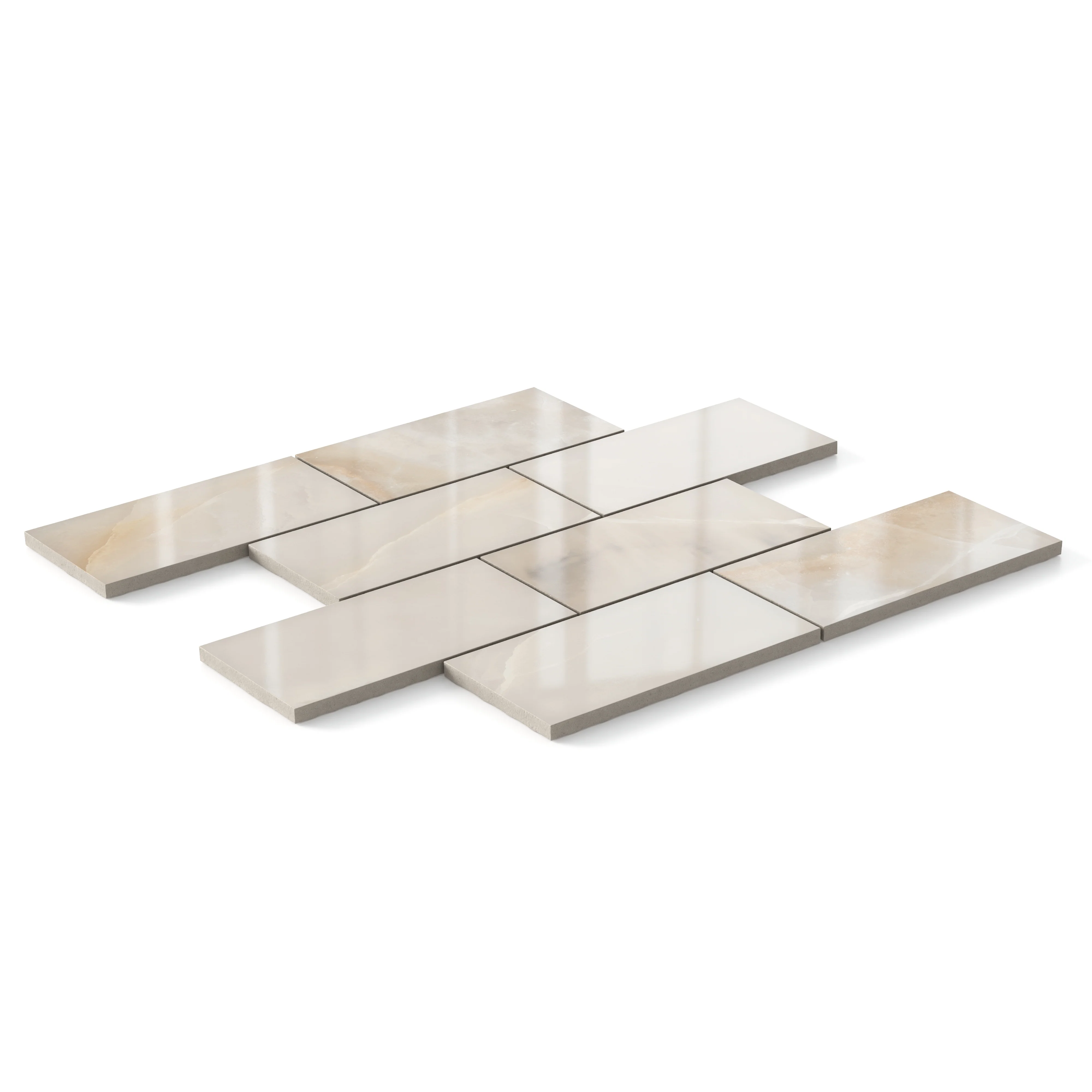 Astrid 3x6 Polished Porcelain Mosaic Tile in Sand - Image 2