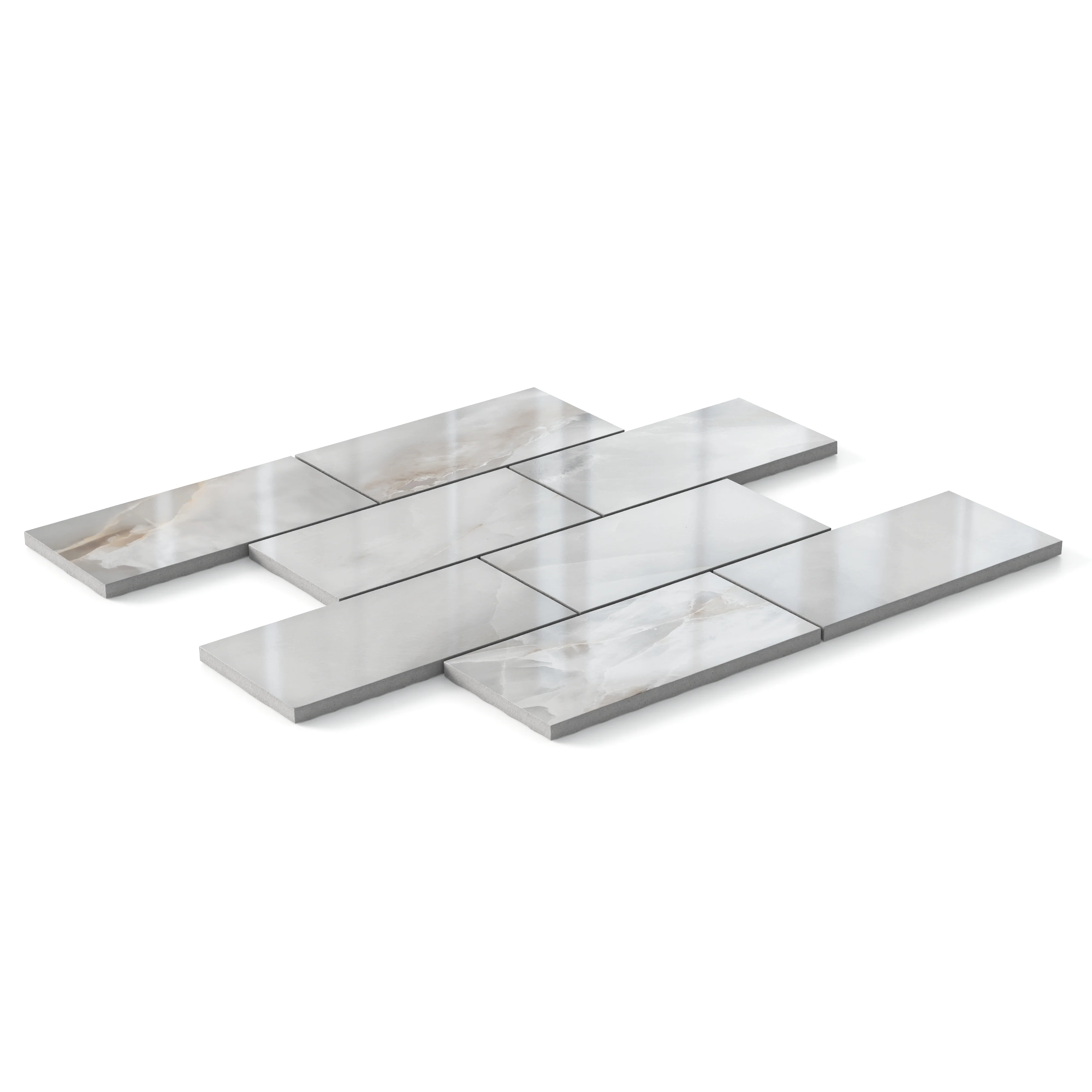 Astrid 3x6 Polished Porcelain Mosaic Tile in Slate - Image 2