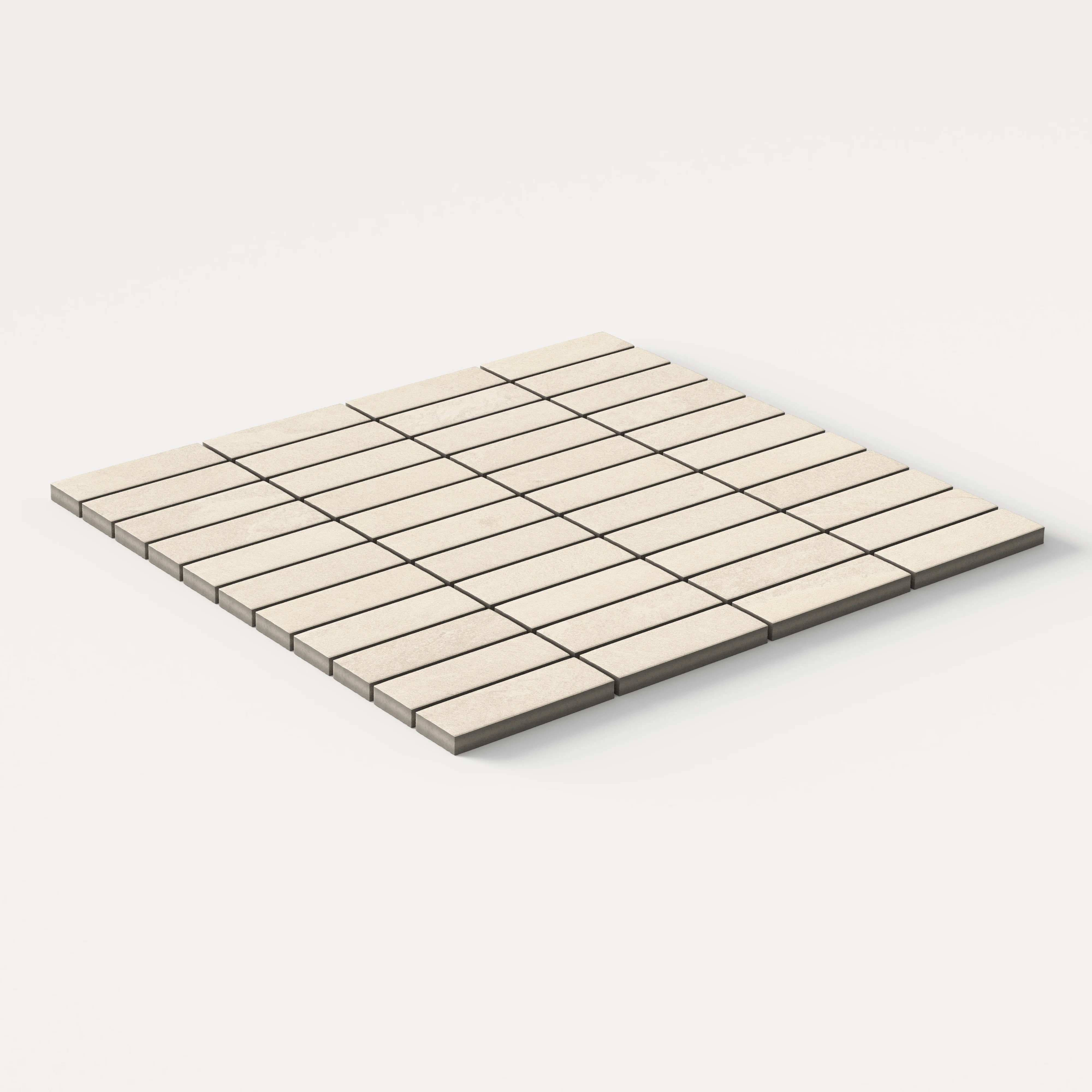 Aurora 1x3 Matte Porcelain Mosaic Tile in Beige - Image 3