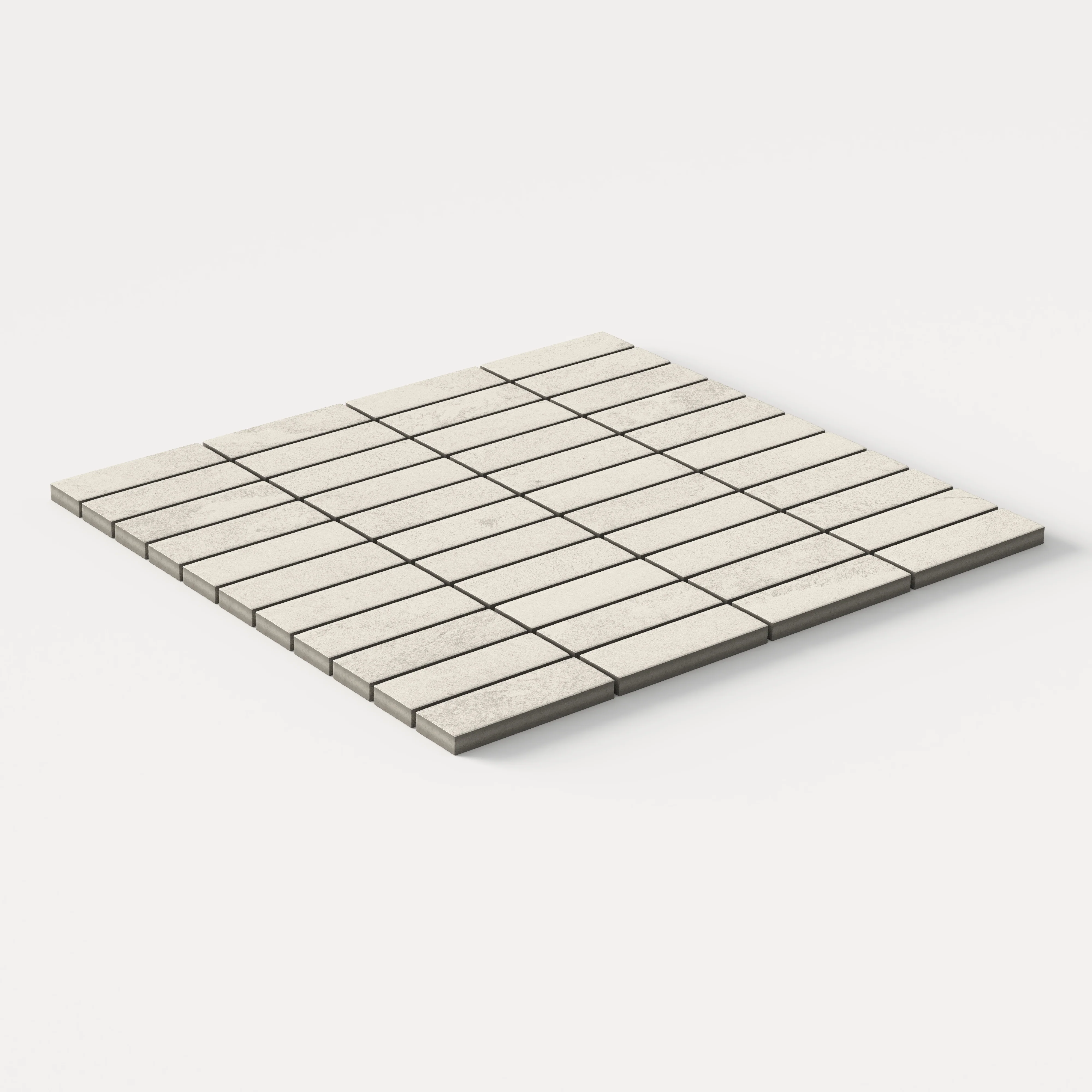Aurora 1x3 Matte Porcelain Mosaic Tile in Ivory - Image 3