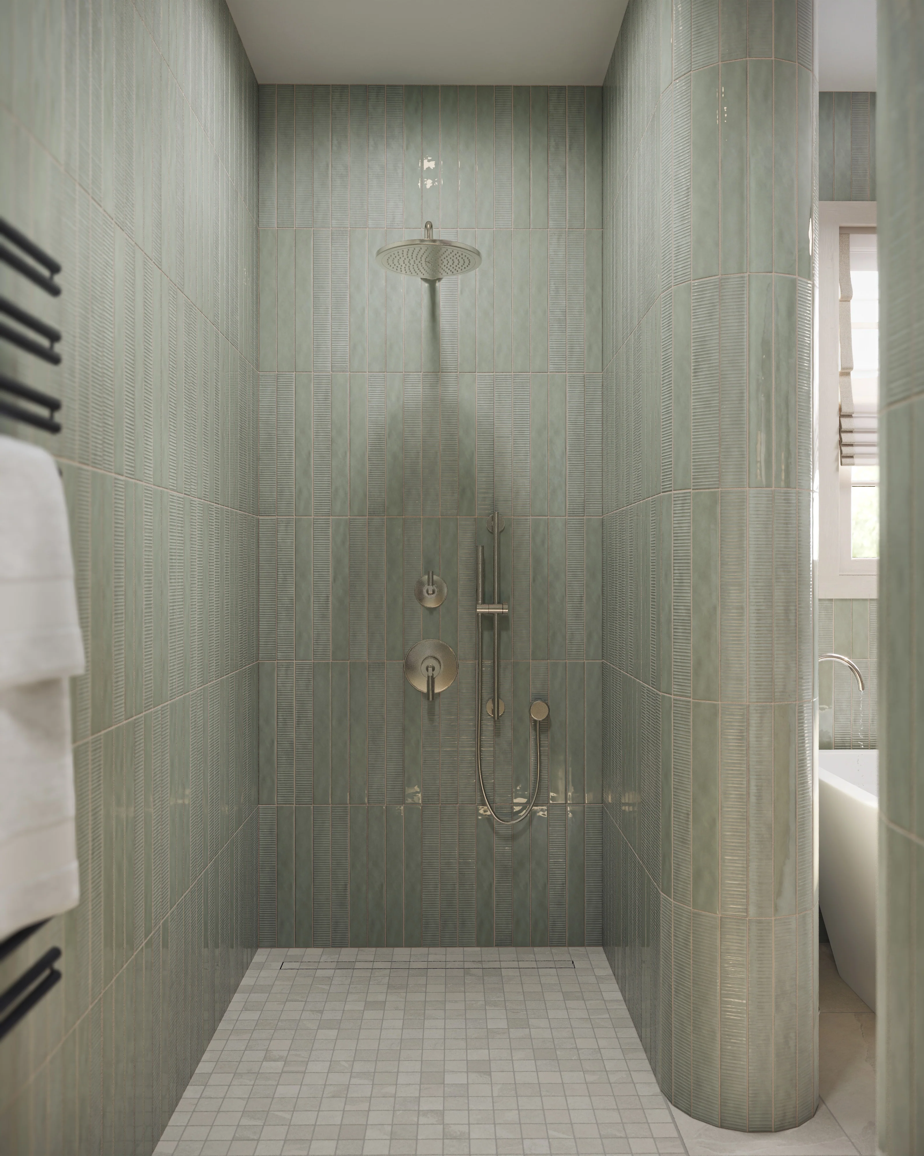 Aurora 2x2 Matte Porcelain Mosaic Tile in Grey - Image 2