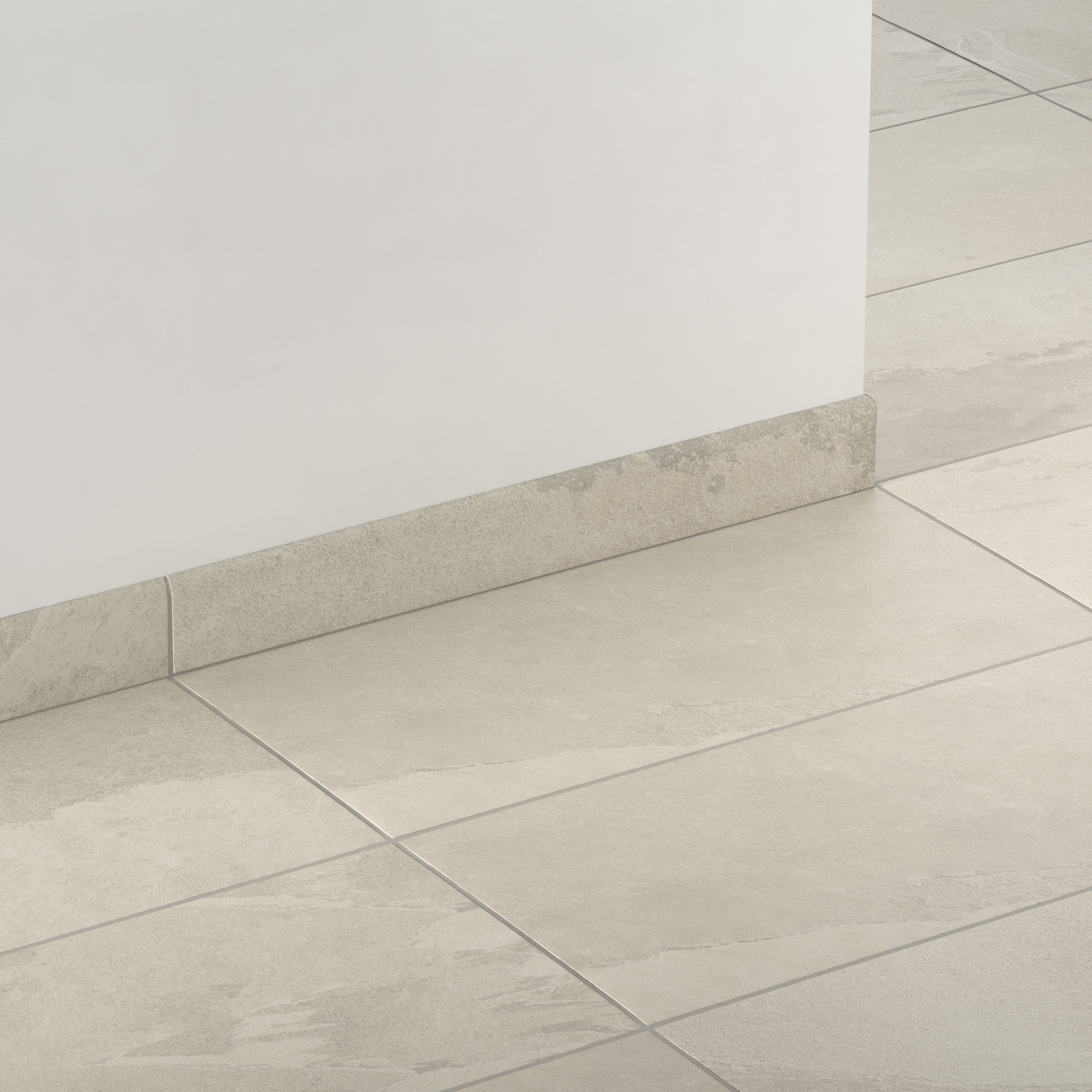 Aurora 3x24 Matte Porcelain Bullnose Tile in Grey - Image 3