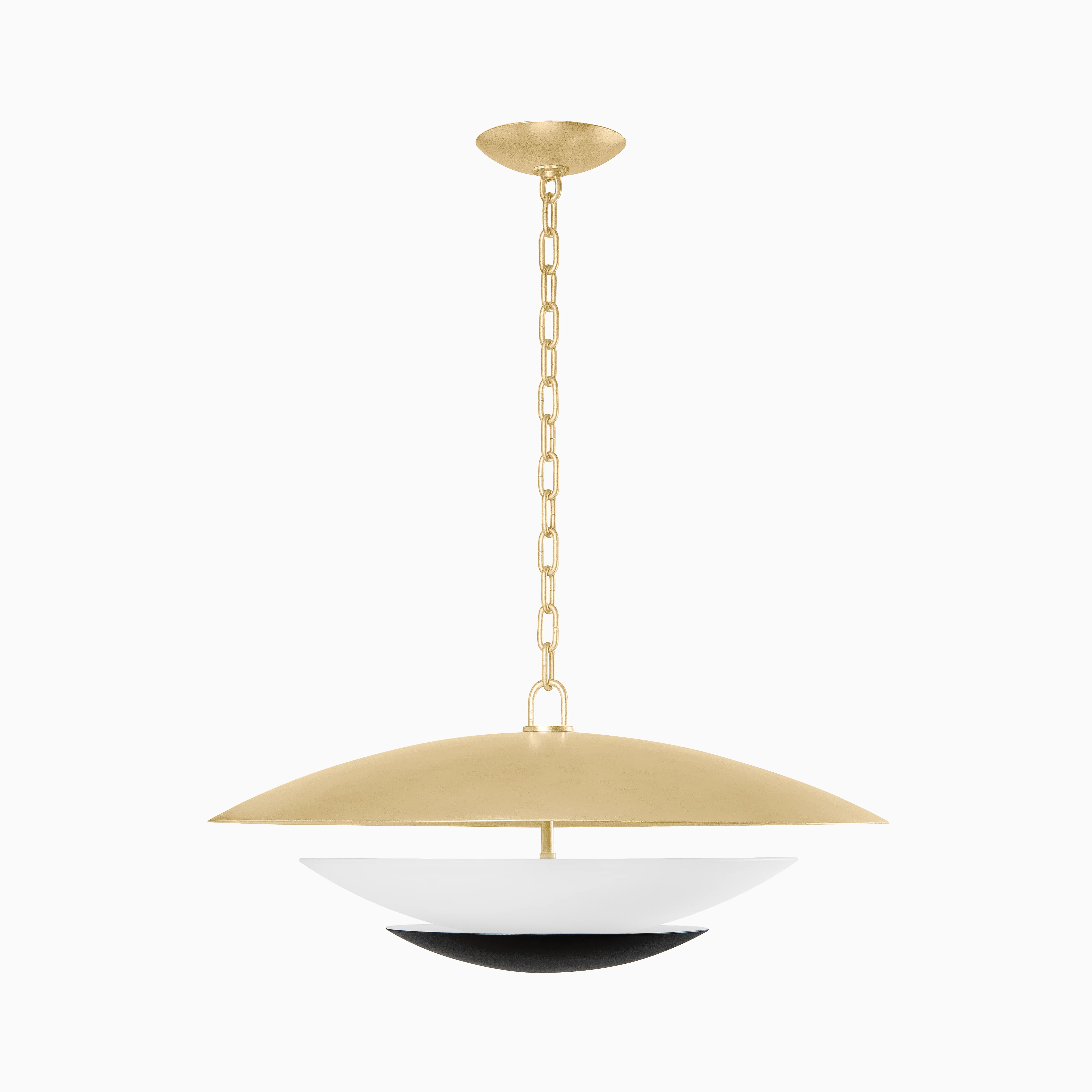 Azalea 26.5" Pendant in Vintage Gold Leaf and Soft Black - Image 3