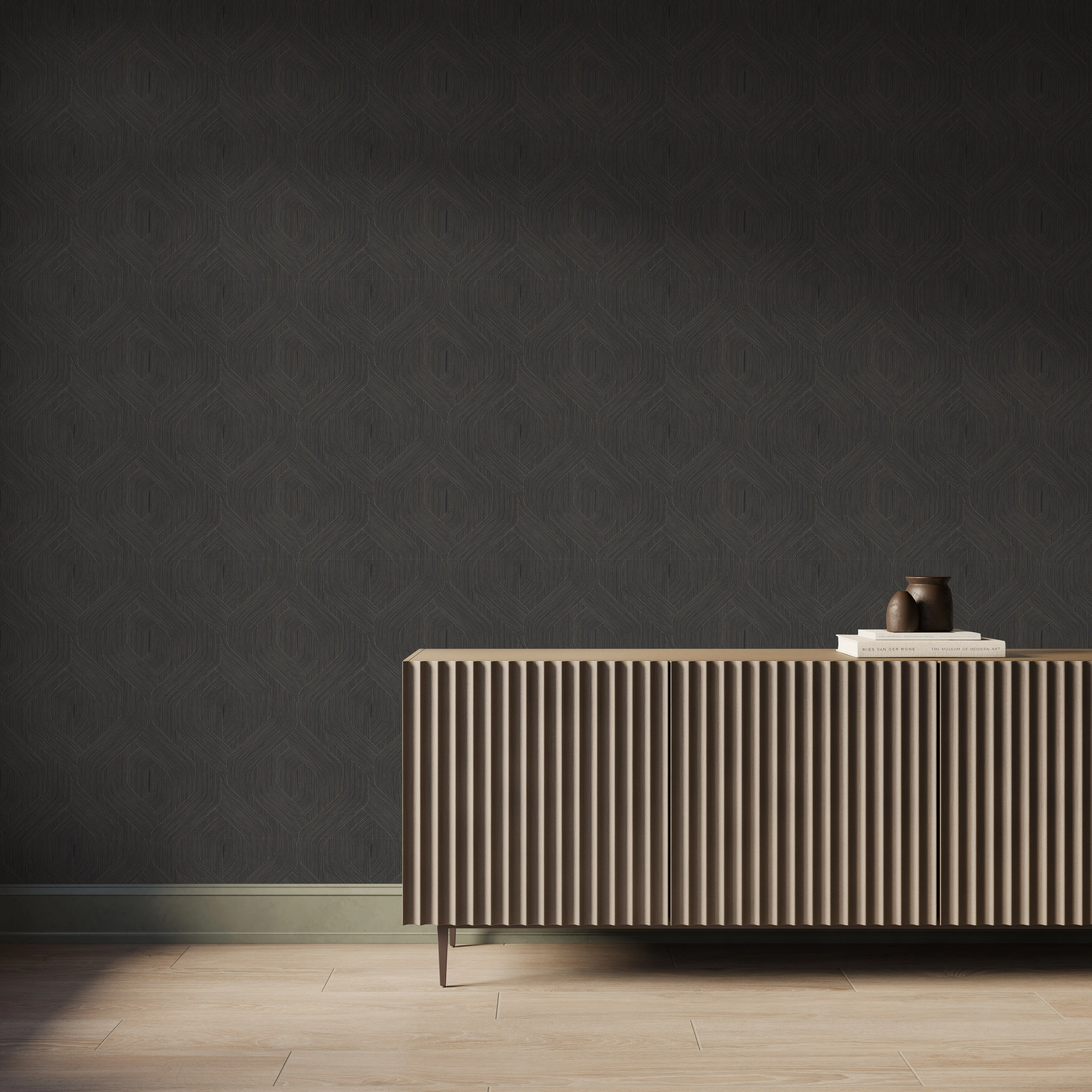 Beralyn Wallpaper in Black - Image 2