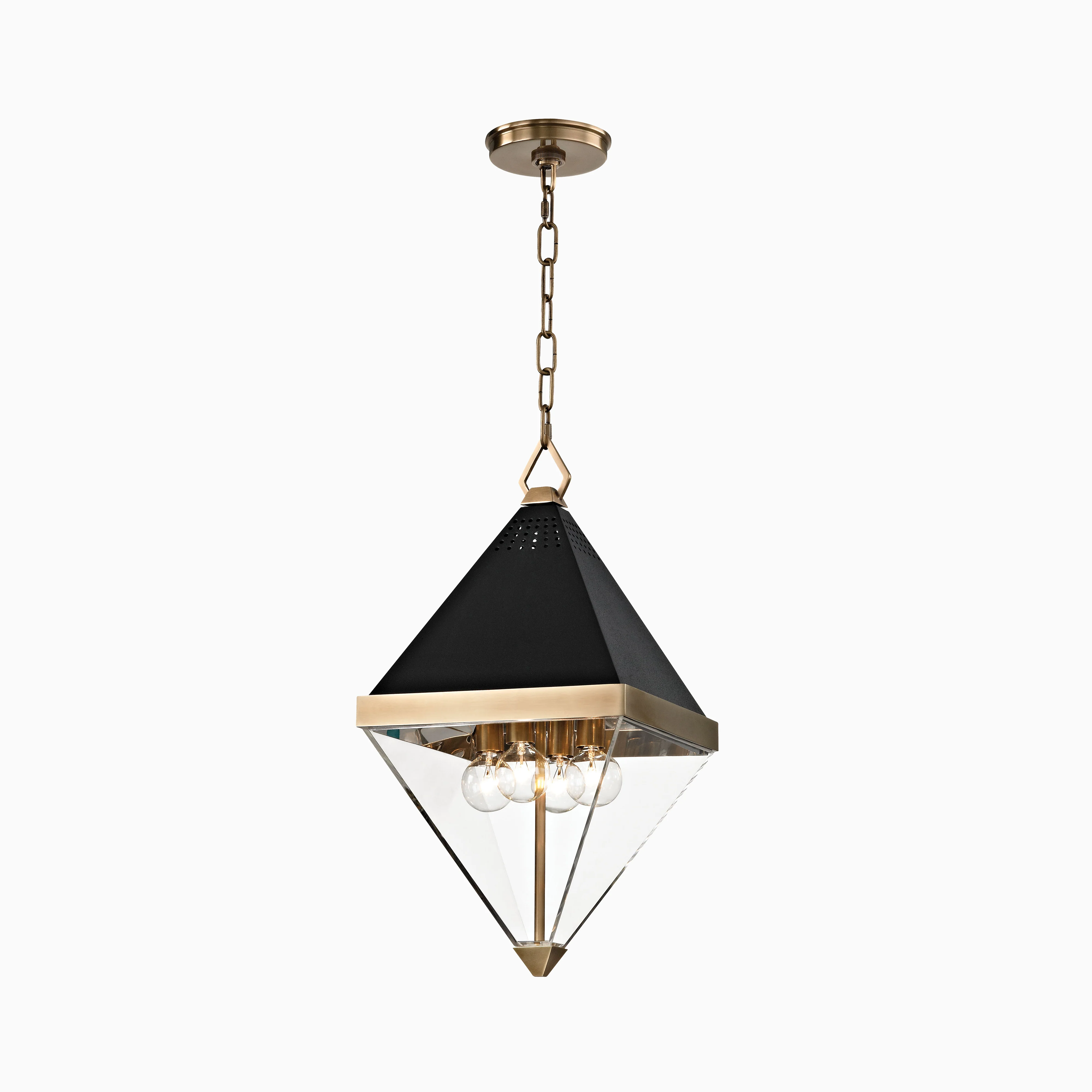 Bernard 10” Lantern in Aged Brass - Image 3