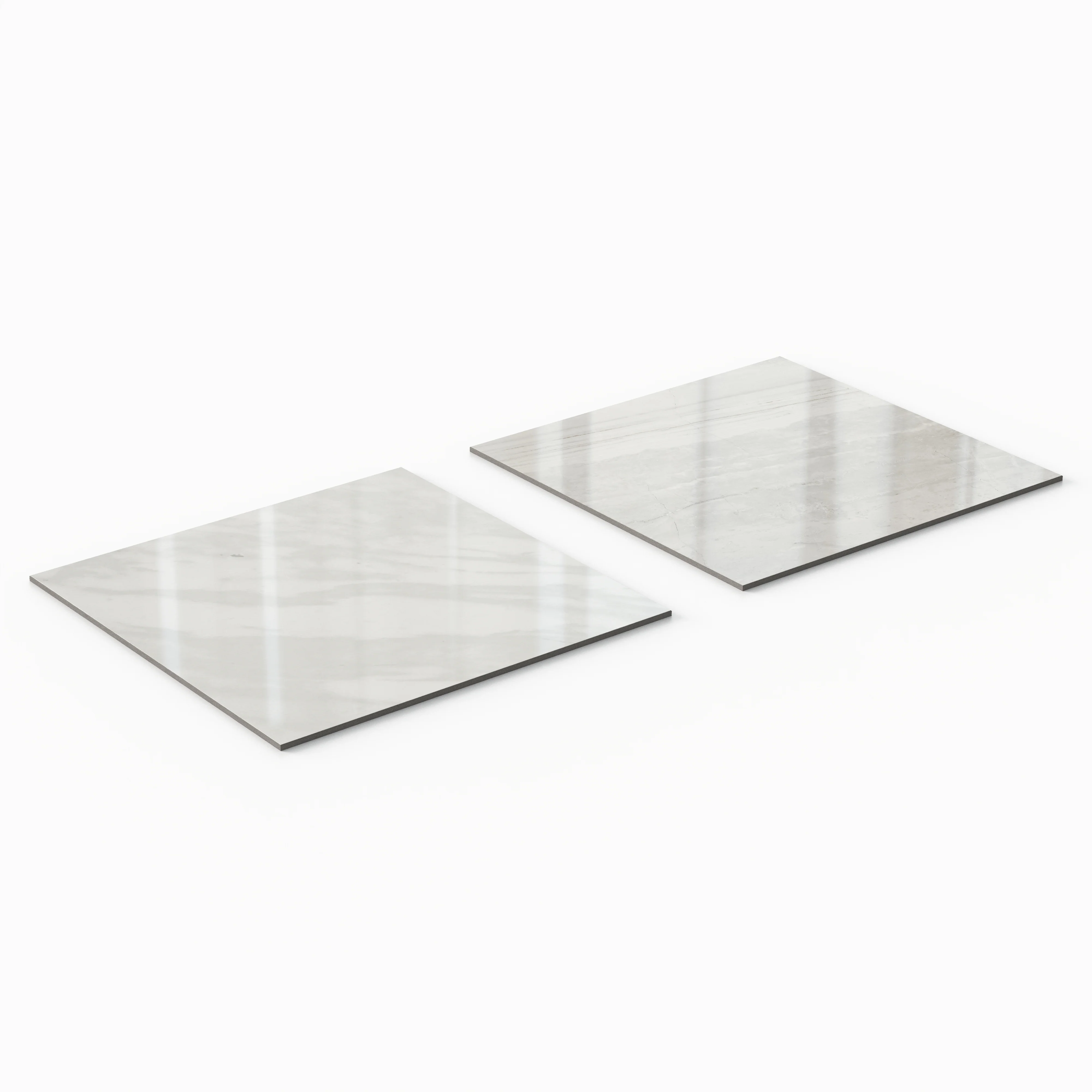 Blair 24x24 Checkerboard Polished Porcelain Tile in Volakas White and Oniciata Beige - Image 3