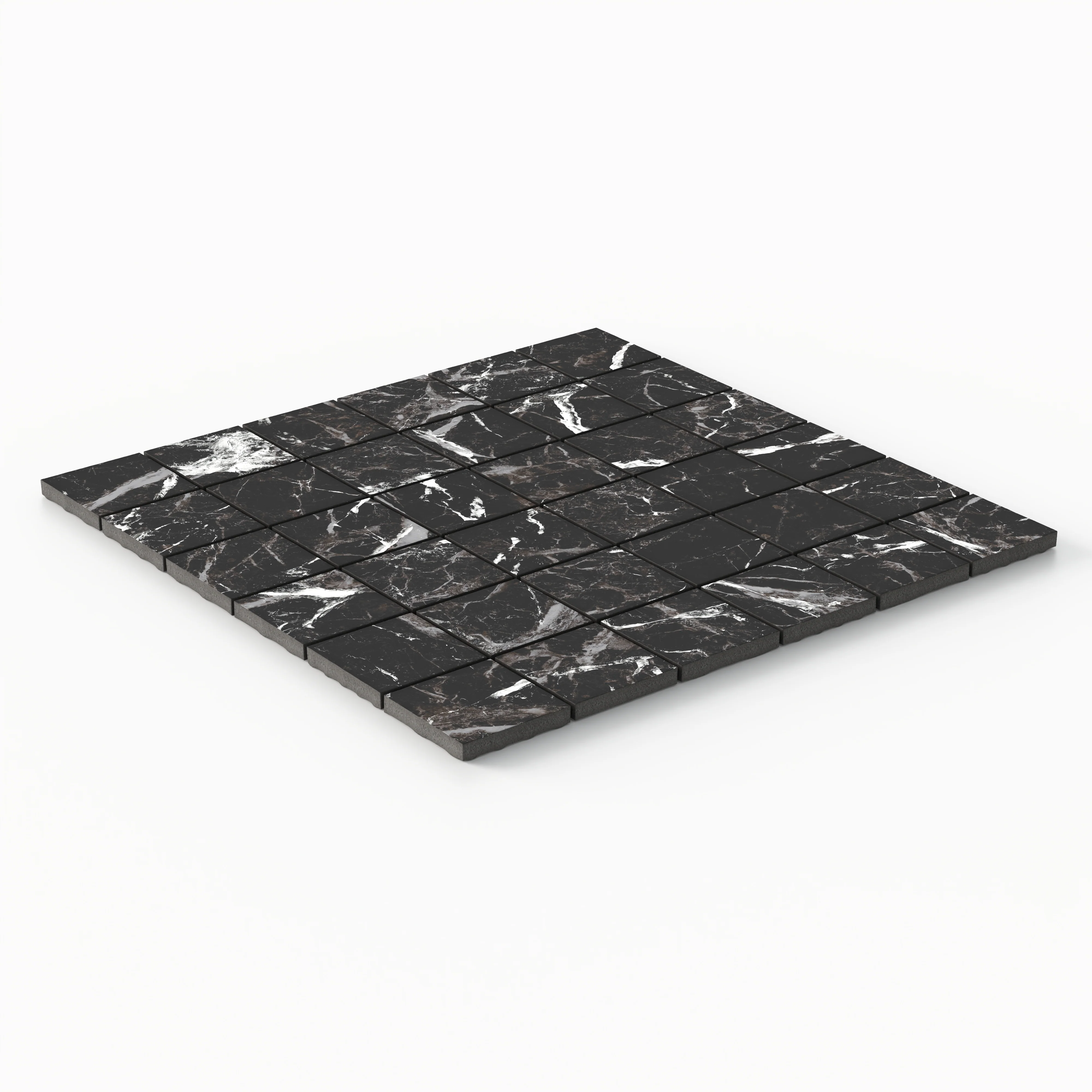 Blair 2x2 Matte Porcelain Mosaic Tile in Marmo Black - Image 2