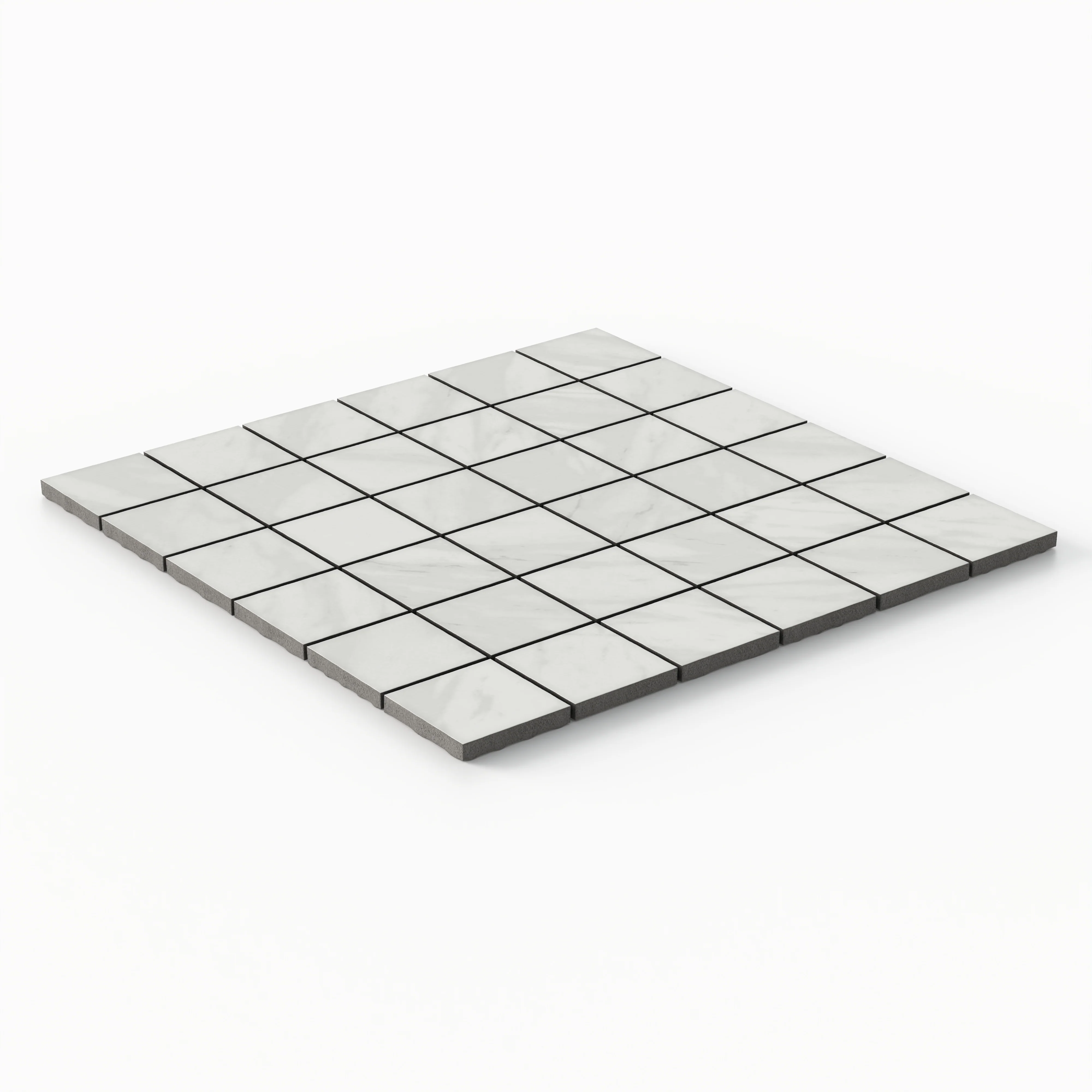 Blair 2x2 Matte Porcelain Mosaic Tile in Volakas White - Image 2