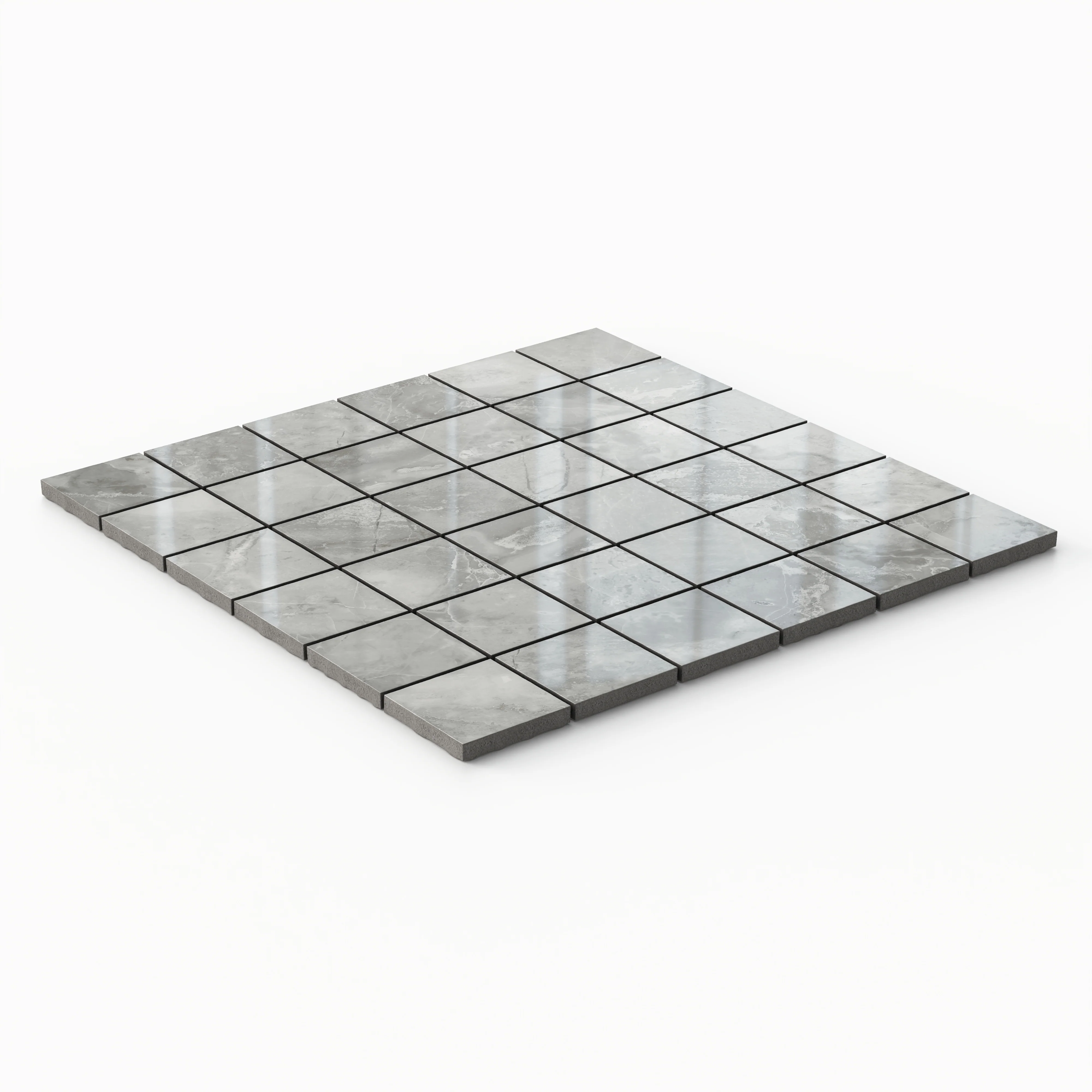 Blair 2x2 Polished Porcelain Mosaic Tile in Oniciata Grey - Image 2