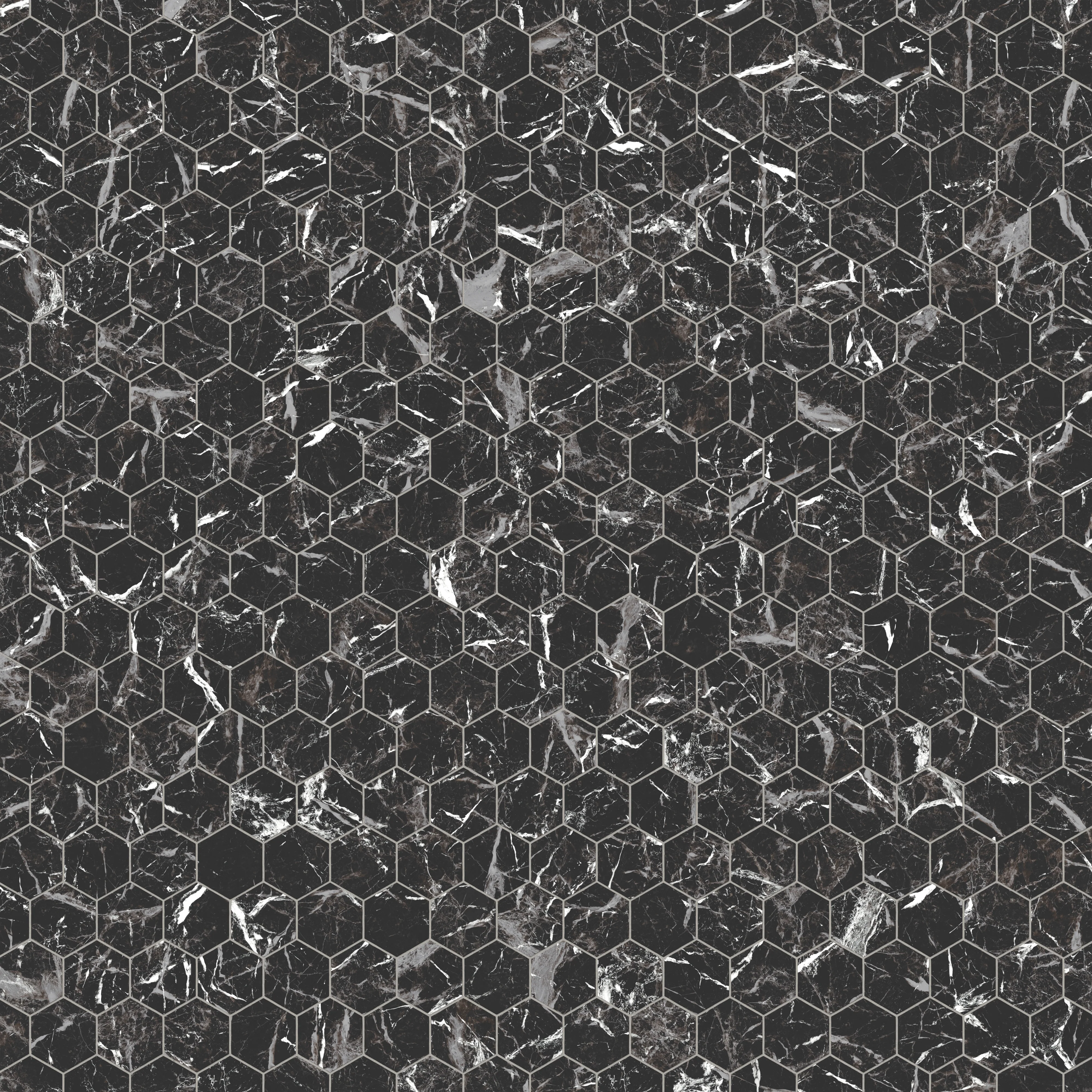 Blair 3x3 Matte Porcelain Hexagon Mosaic Tile in Marmo Black - Image 4