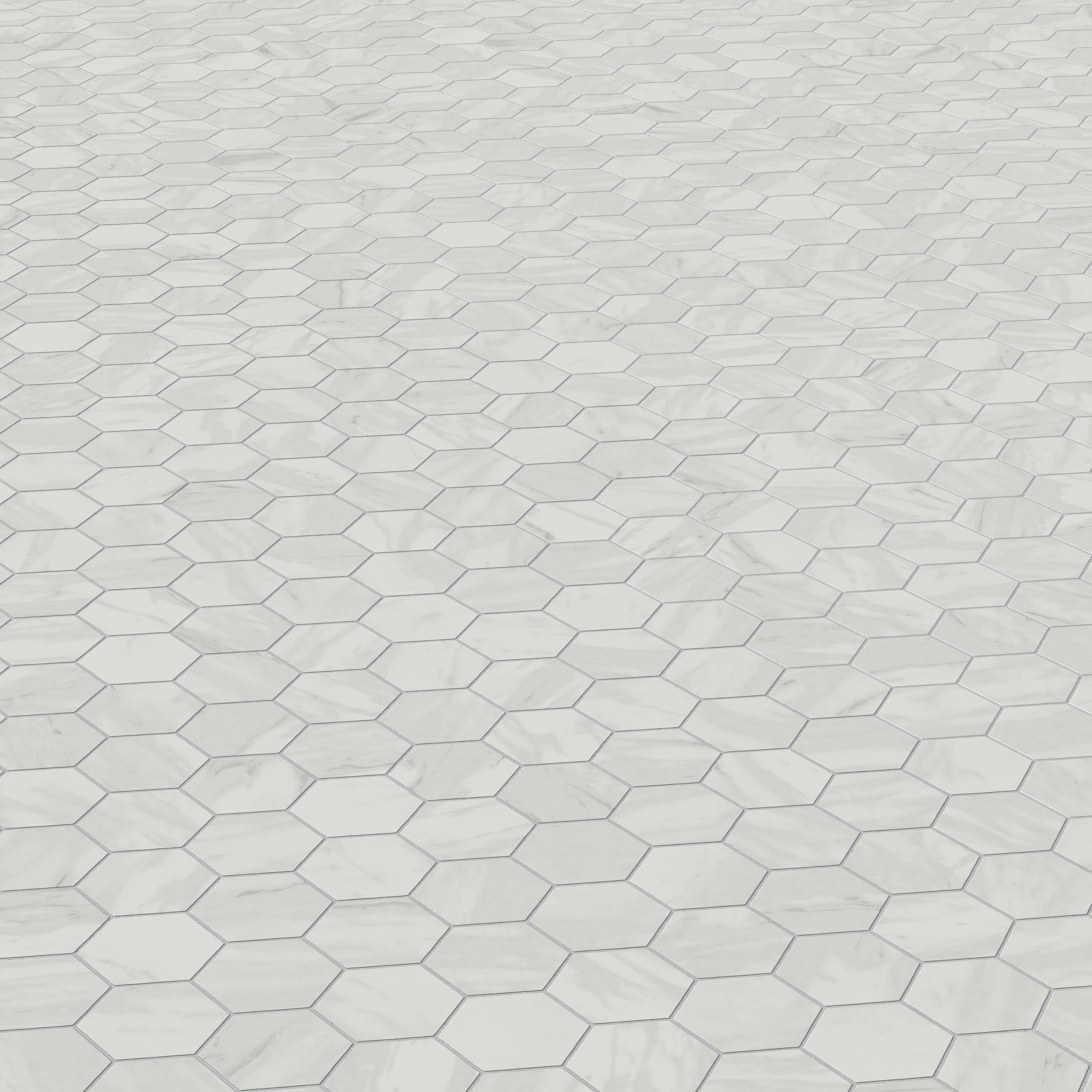 Blair 3x3 Matte Porcelain Hexagon Mosaic Tile in Volakas White - Image 4