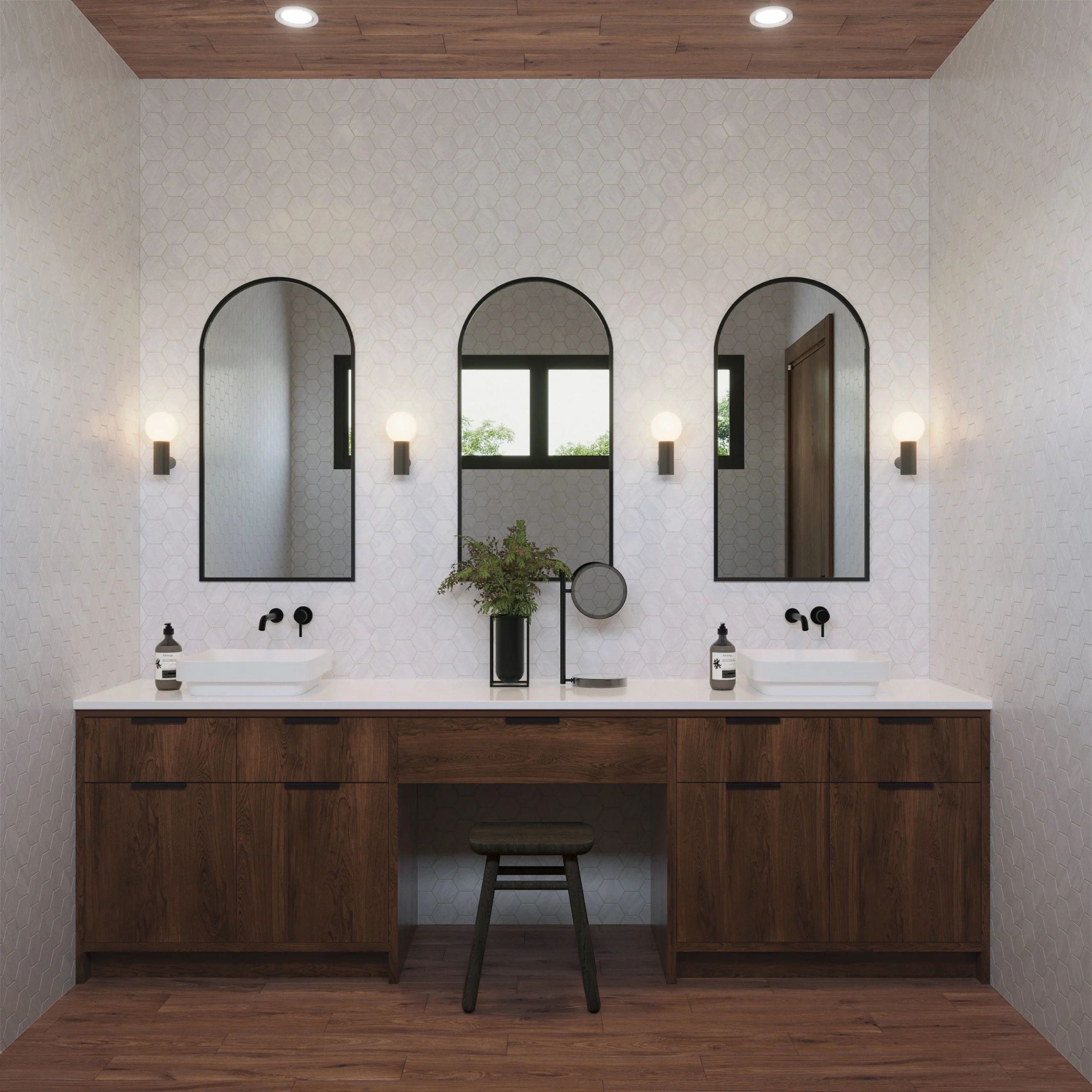 Blair 3x3 Matte Porcelain Hexagon Mosaic Tile in Volakas White - Image 6