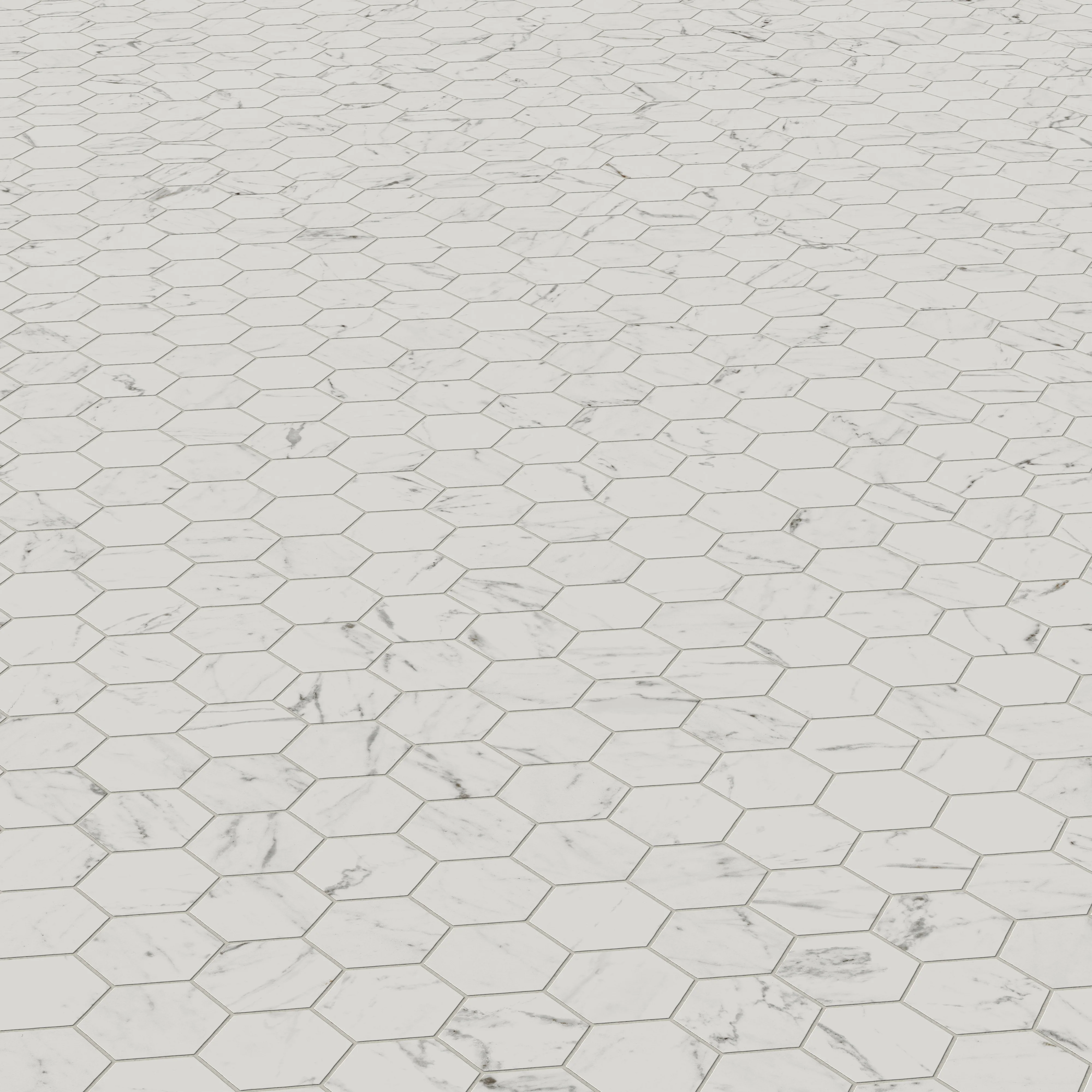 Blair 3x3 Matte Porcelain Hexagon Mosaic Tile in White Carrara - Image 5