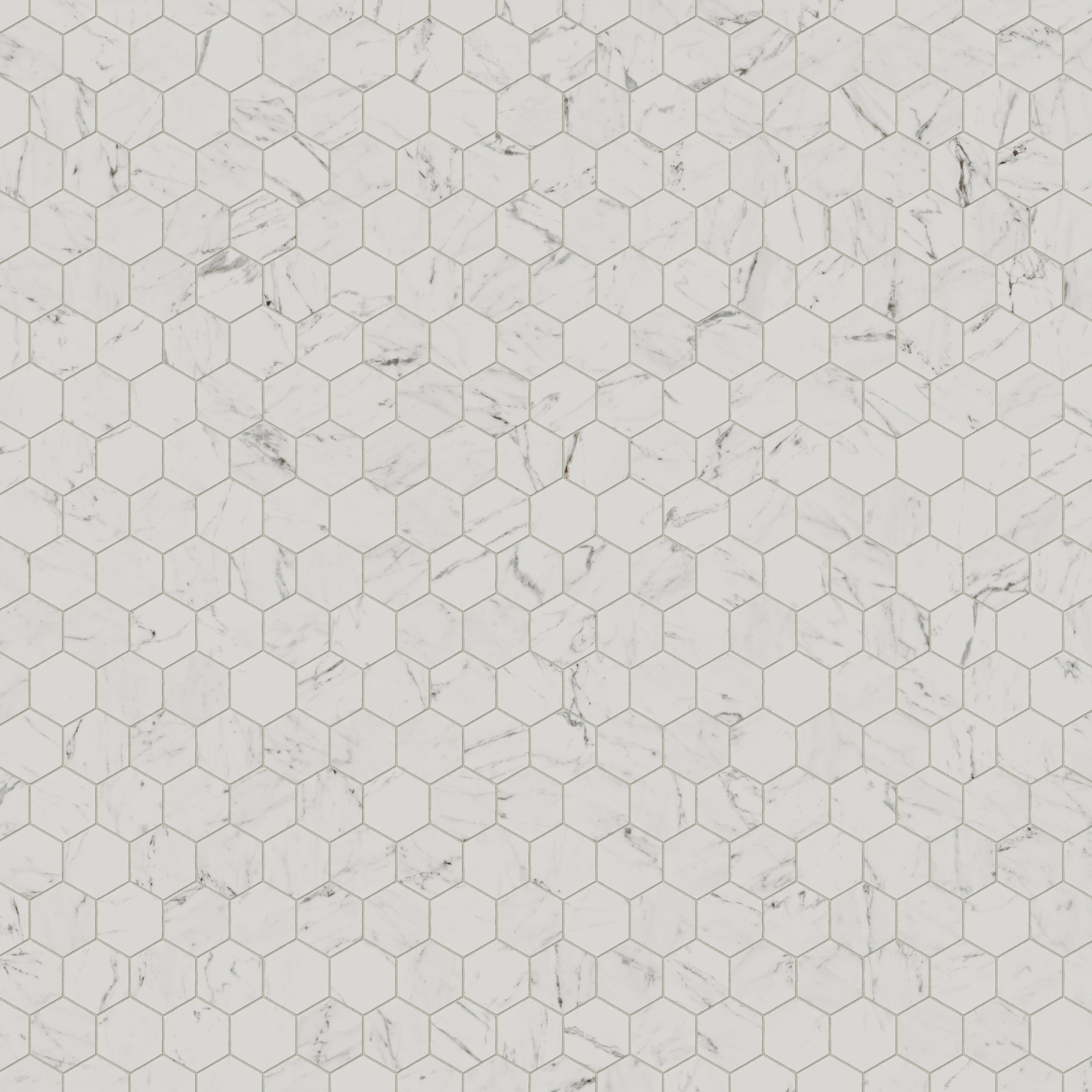 Blair 3x3 Matte Porcelain Hexagon Mosaic Tile in White Carrara - Image 6