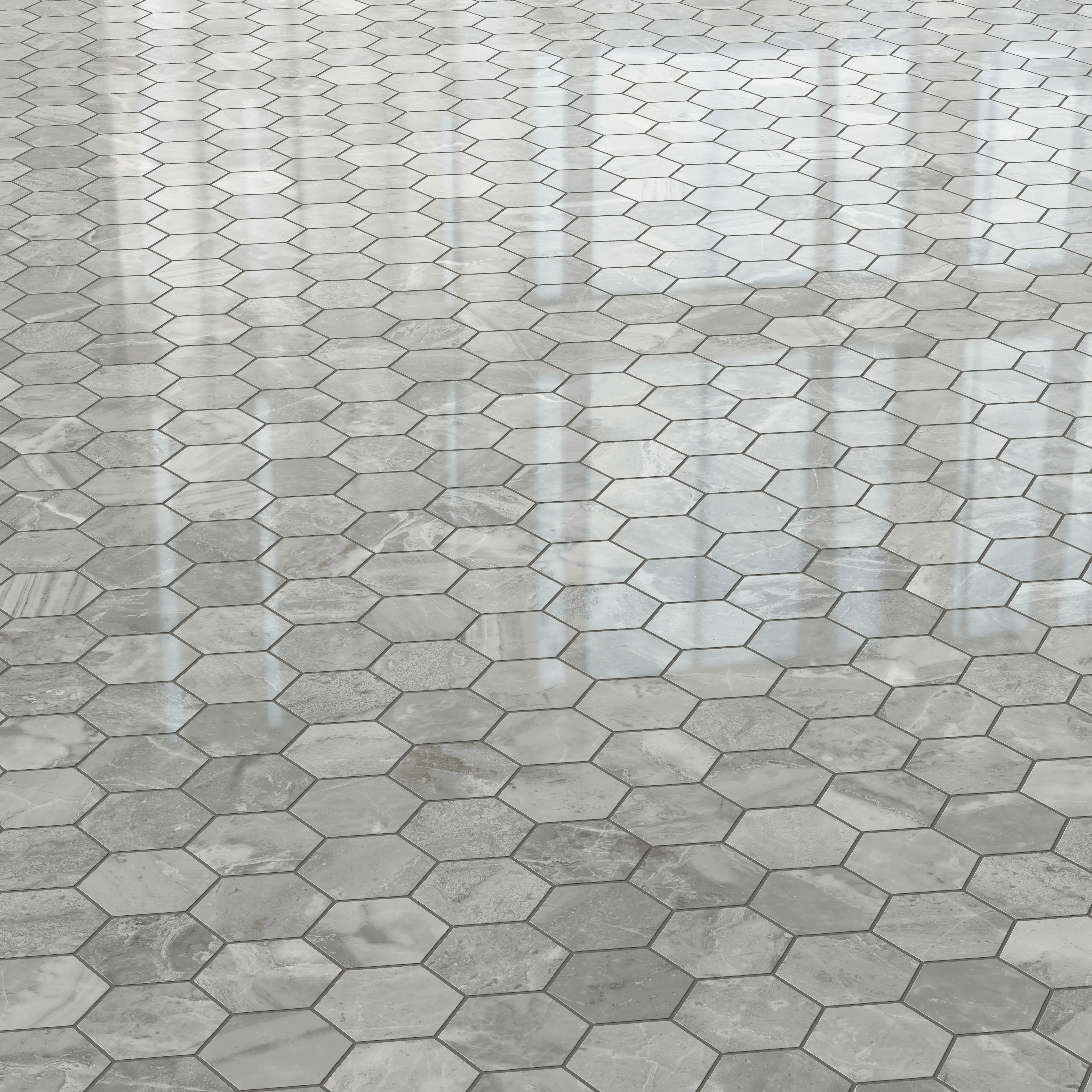 Blair 3x3 Polished Porcelain Hexagon Mosaic Tile in Oniciata Grey - Image 3