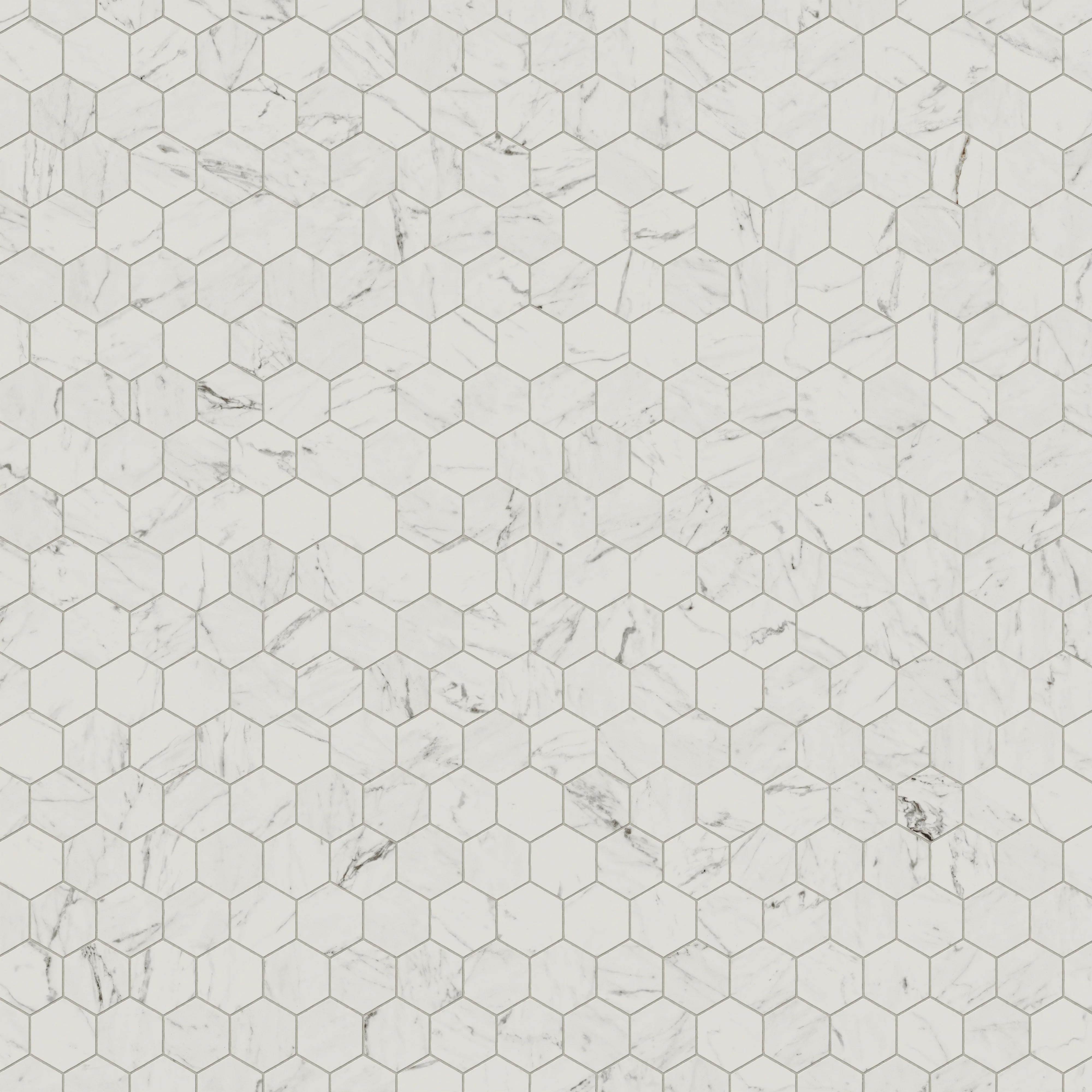 Blair 3x3 Polished Porcelain Hexagon Mosaic Tile in White Carrara - Image 4