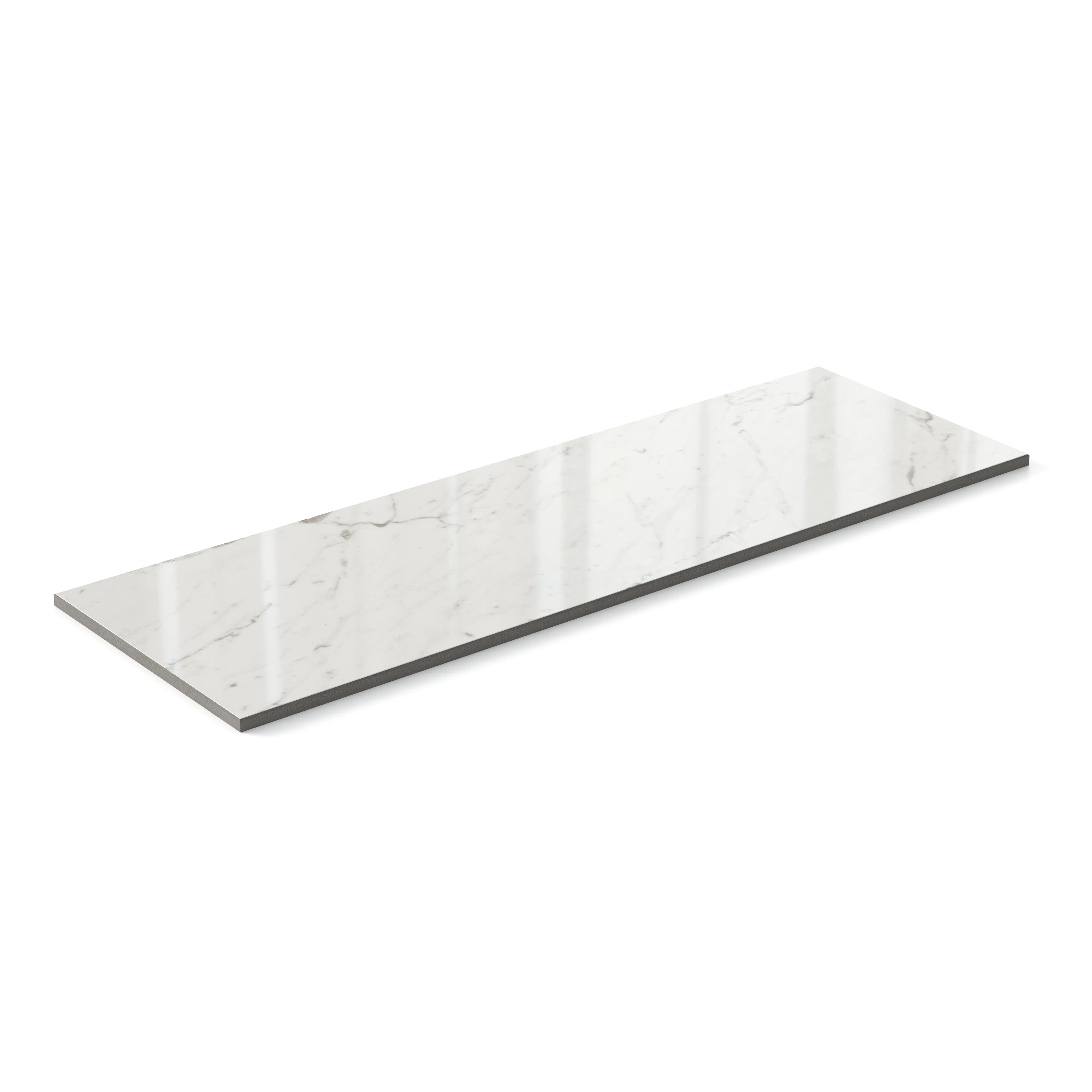 Blair 8x24 Polished Porcelain Tile in White Carrara - Image 3