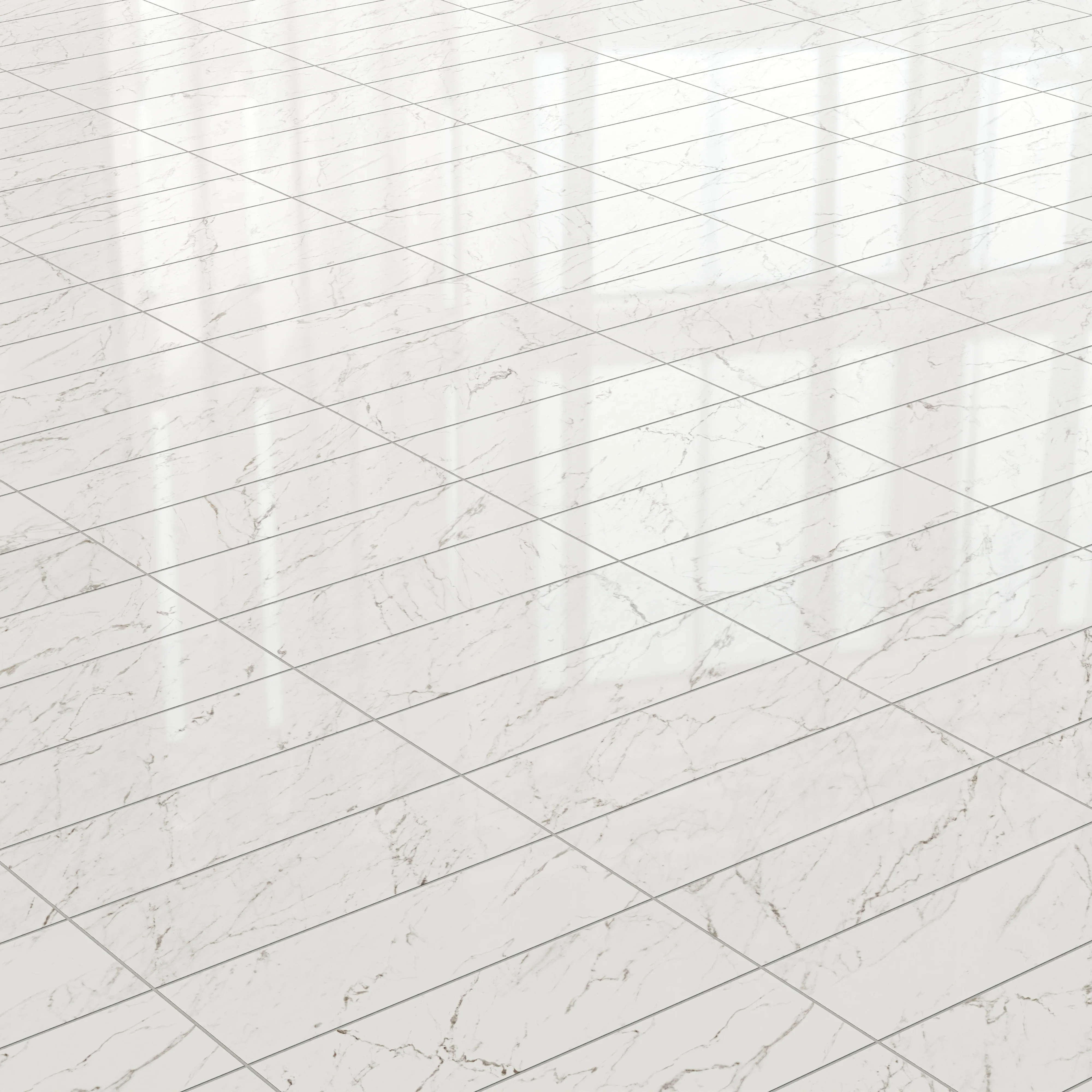 Blair 8x24 Polished Porcelain Tile in White Carrara - Image 4