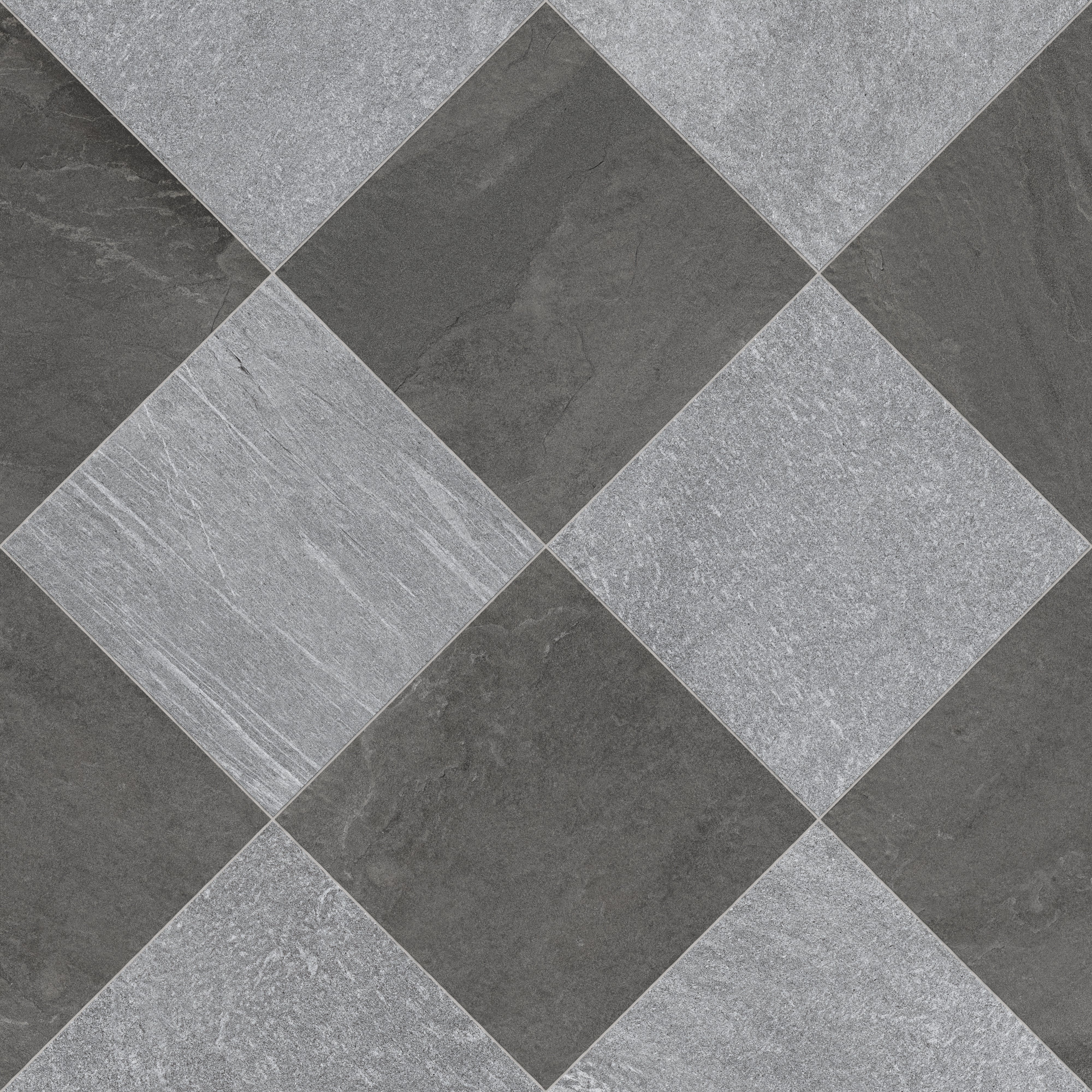 Bowden 24x24 Checkerboard Grip 2cm Porcelain Paver Tile in Charcoal & Slate - Image 7