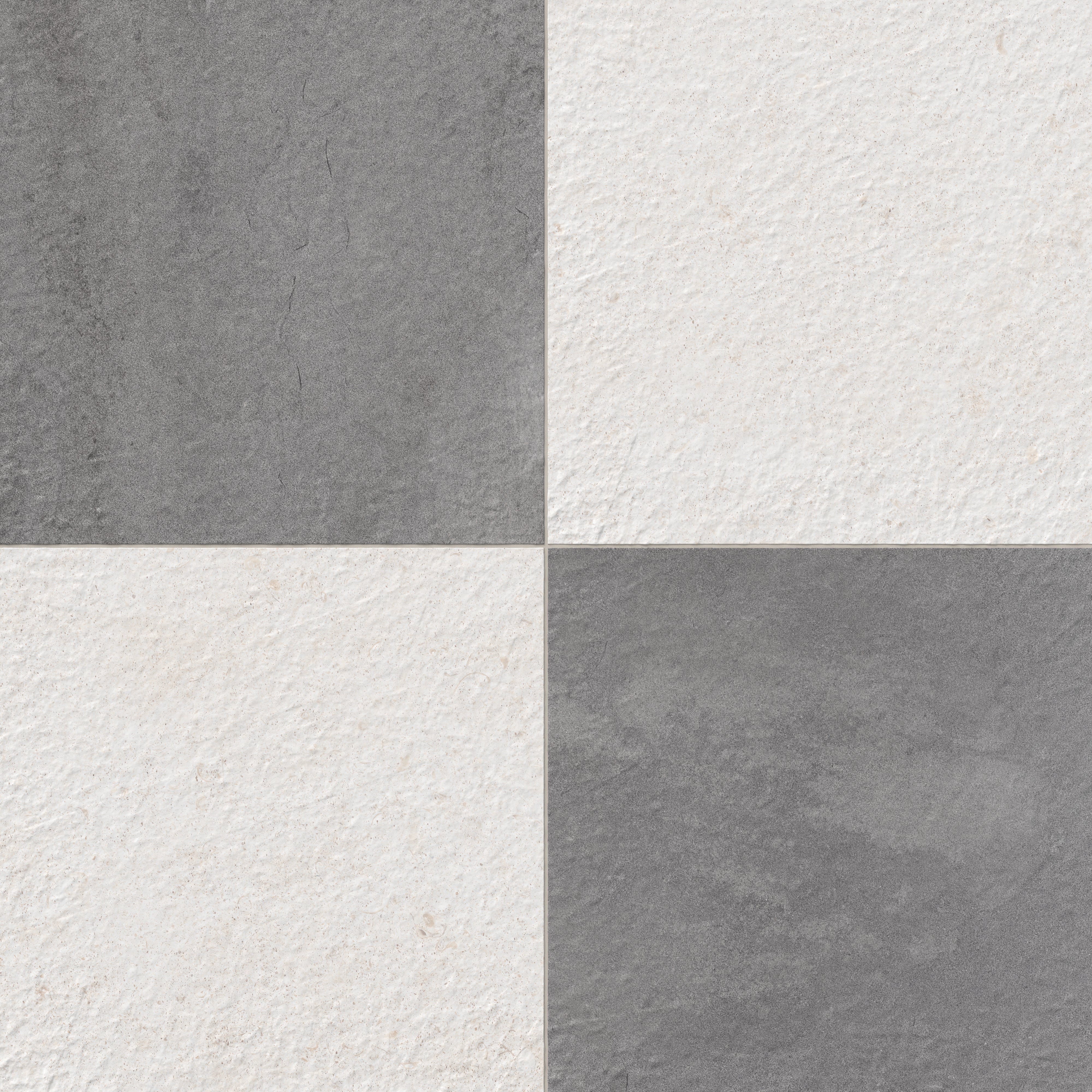 Bowden 24x24 Checkerboard Grip 2cm Porcelain Paver Tile in Graphite & Canvas - Image 5