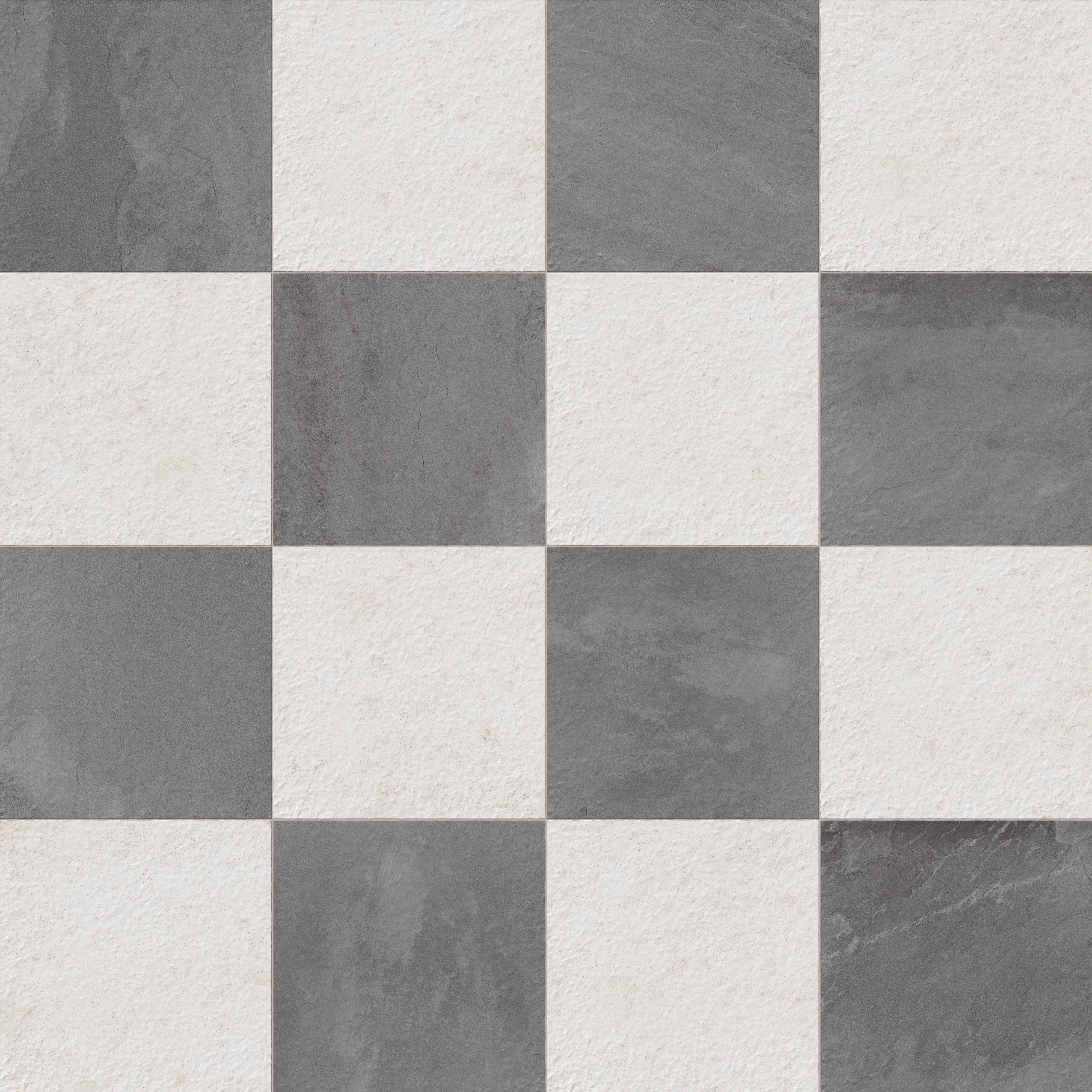 Bowden 24x24 Checkerboard Grip 2cm Porcelain Paver Tile in Graphite & Canvas - Image 8