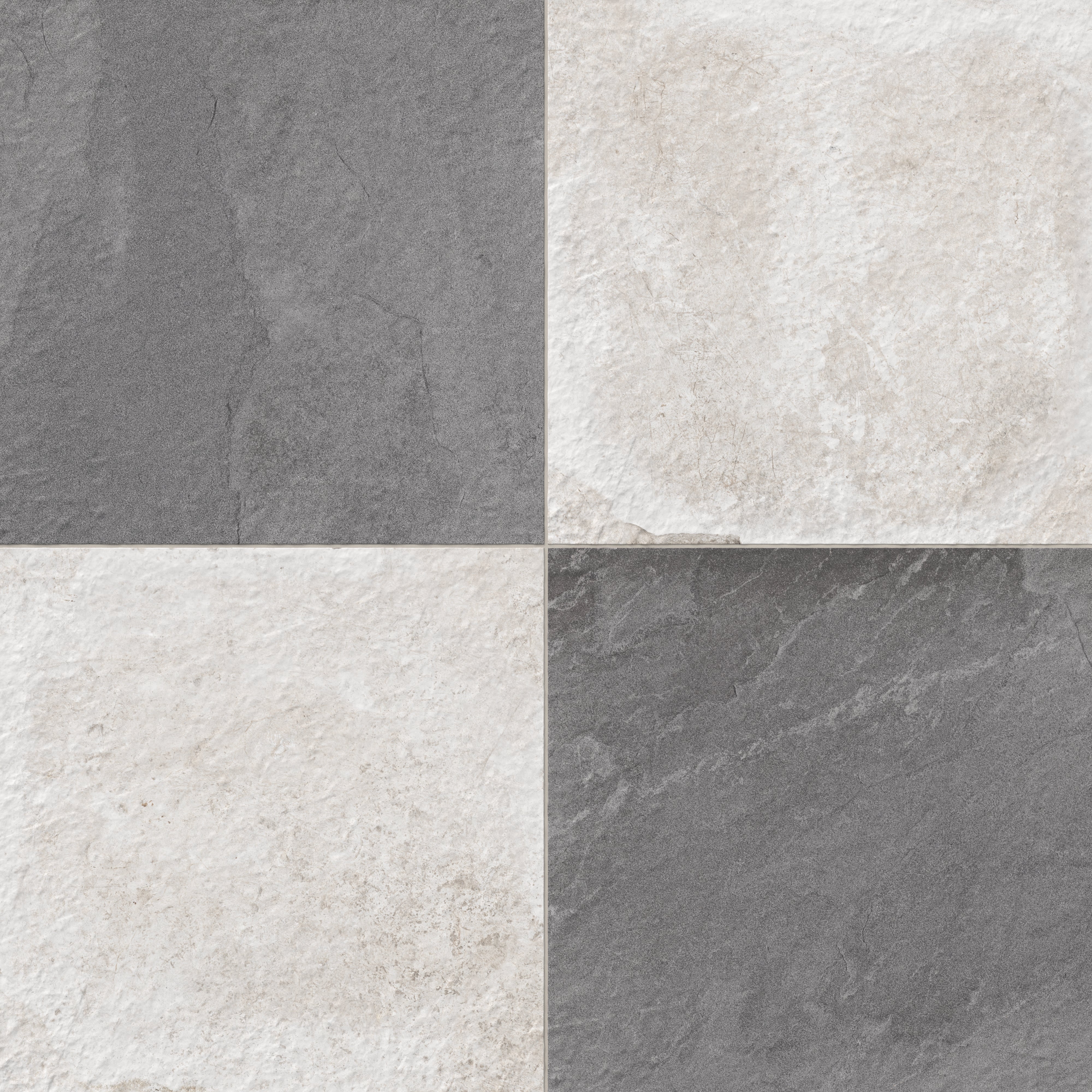 Bowden 24x24 Checkerboard Grip 2cm Porcelain Paver Tile in Graphite & Oat - Image 5