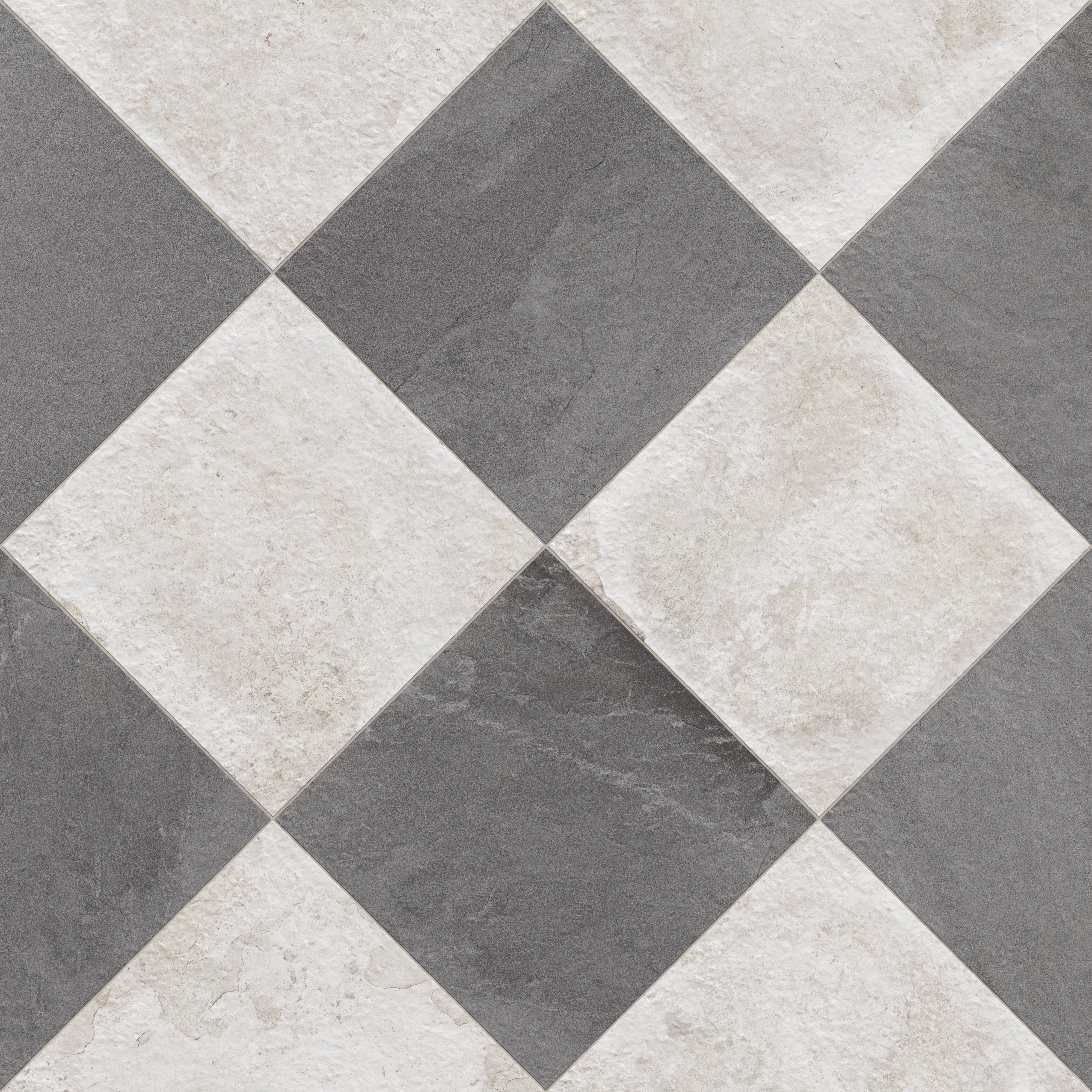 Bowden 24x24 Checkerboard Grip 2cm Porcelain Paver Tile in Graphite & Oat - Image 7