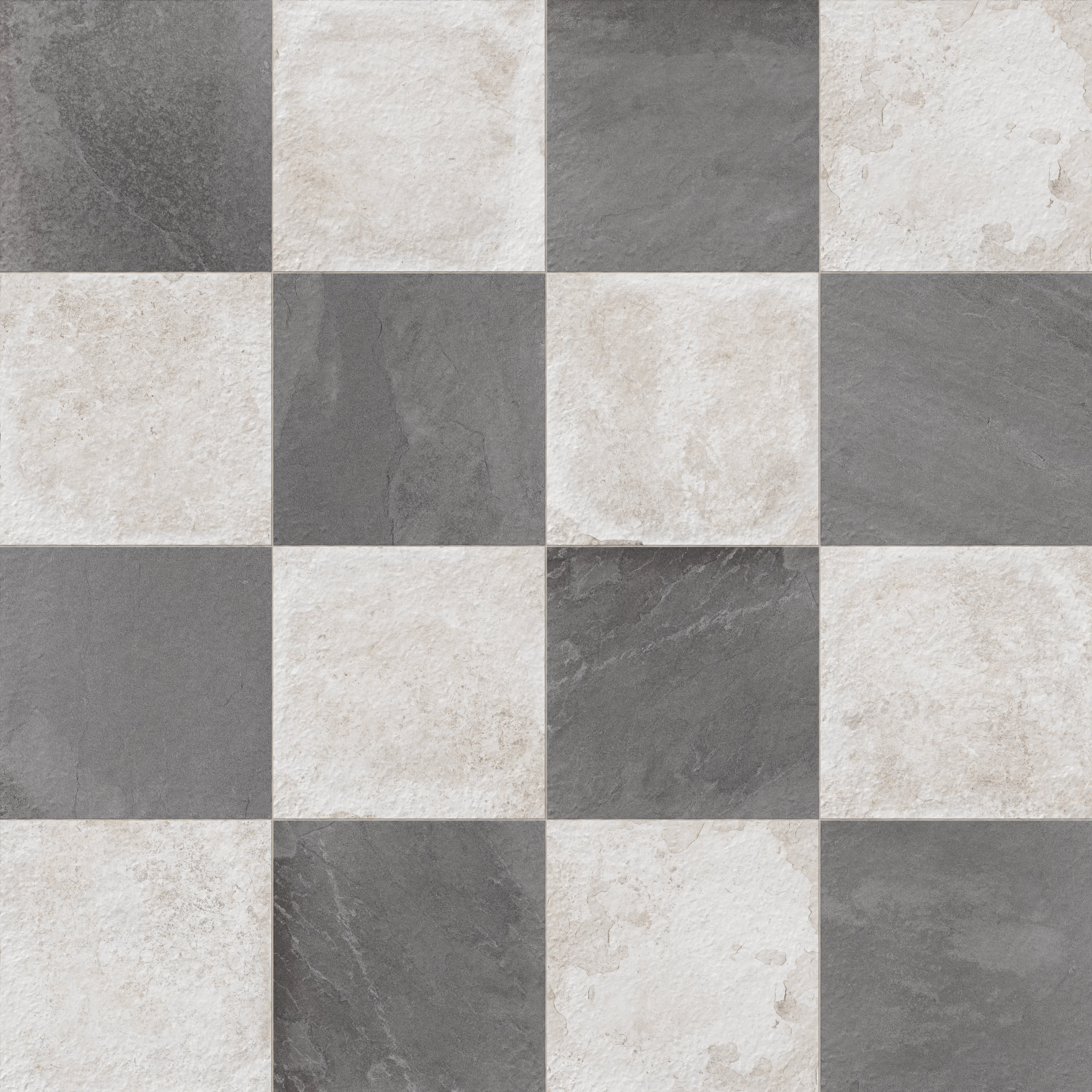 Bowden 24x24 Checkerboard Grip 2cm Porcelain Paver Tile in Graphite & Oat - Image 8
