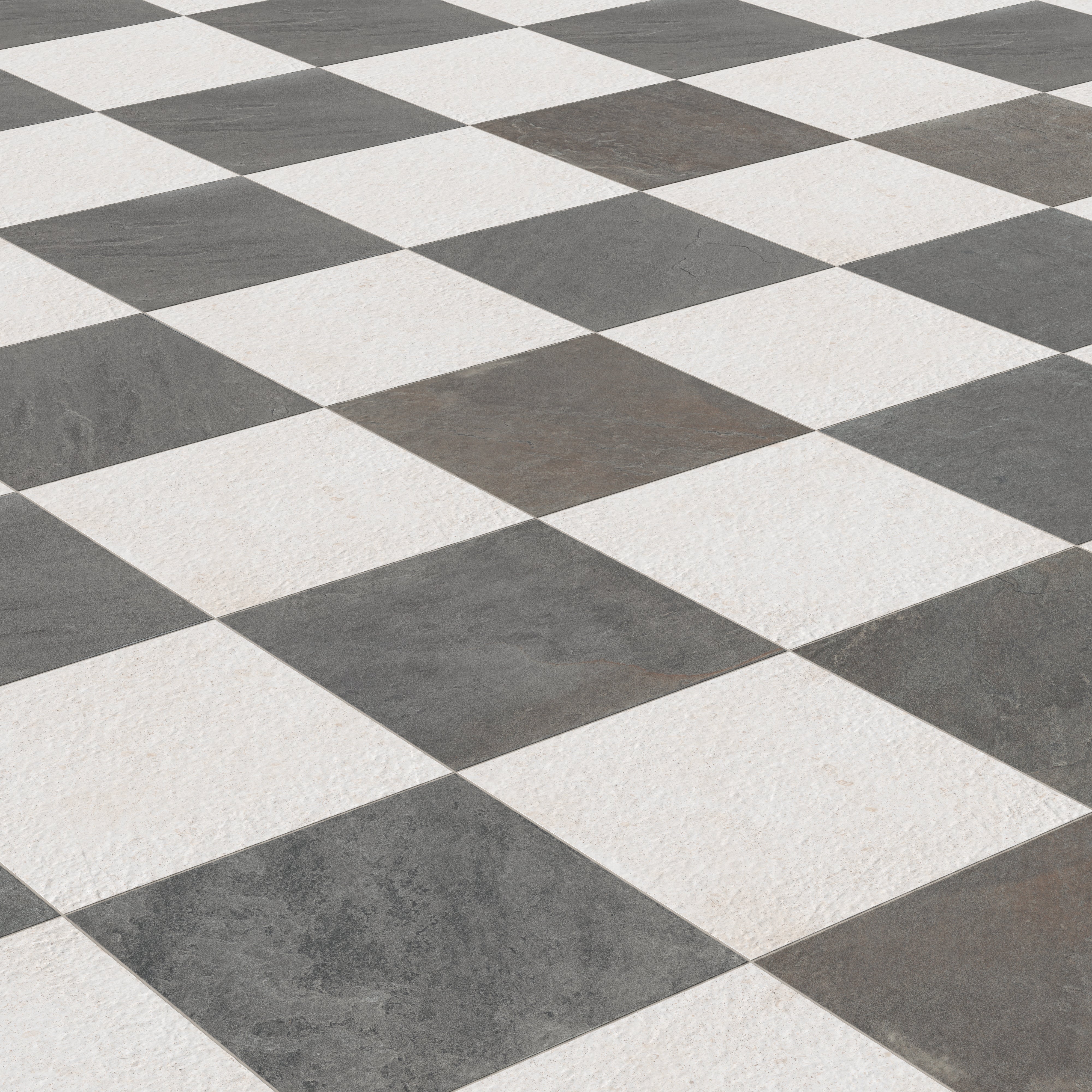 Bowden 24x24 Checkerboard Grip 2cm Porcelain Paver Tile in Multicolor & Canvas - Image 6
