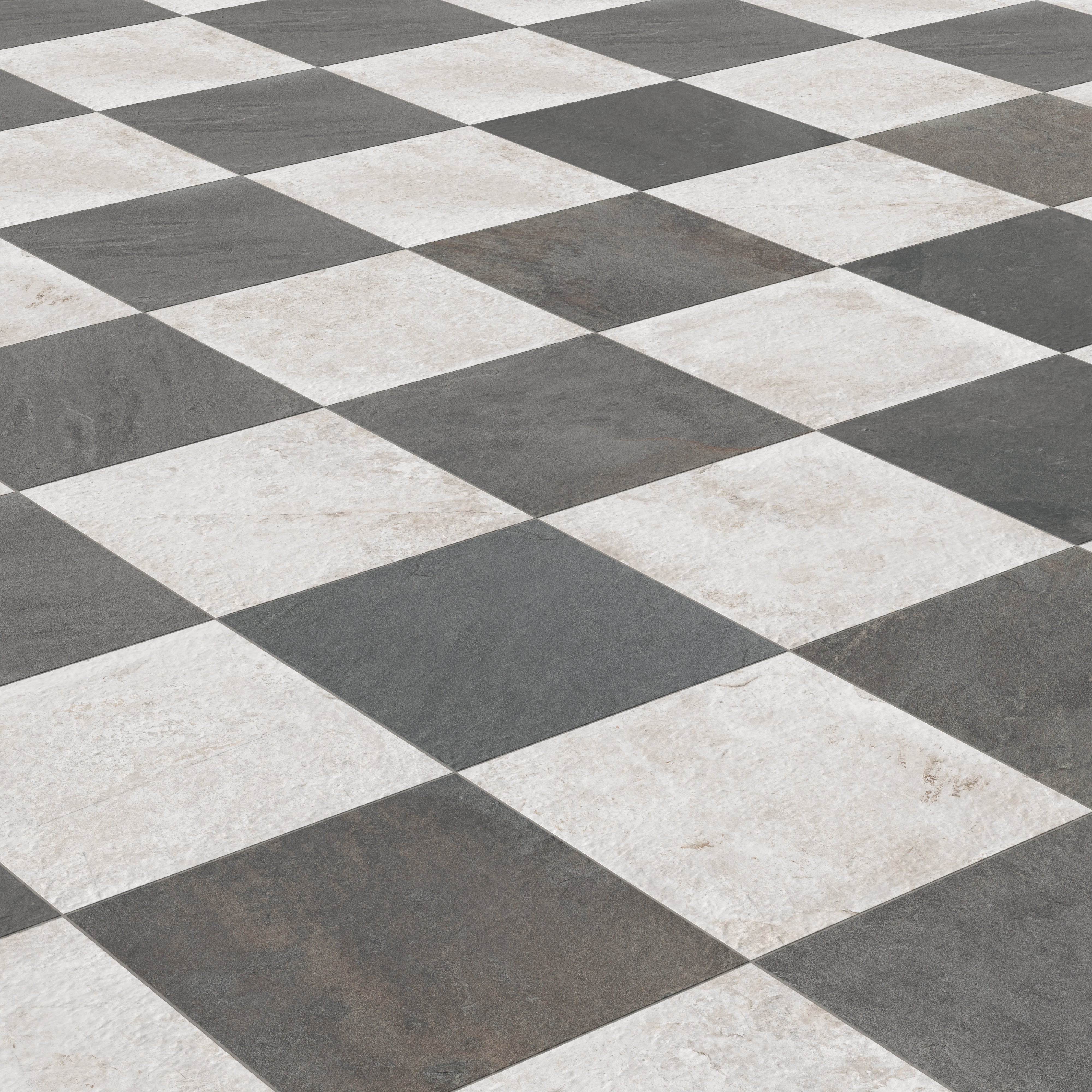 Bowden 24x24 Checkerboard Grip 2cm Porcelain Paver Tile in Multicolor & Oat - Image 6