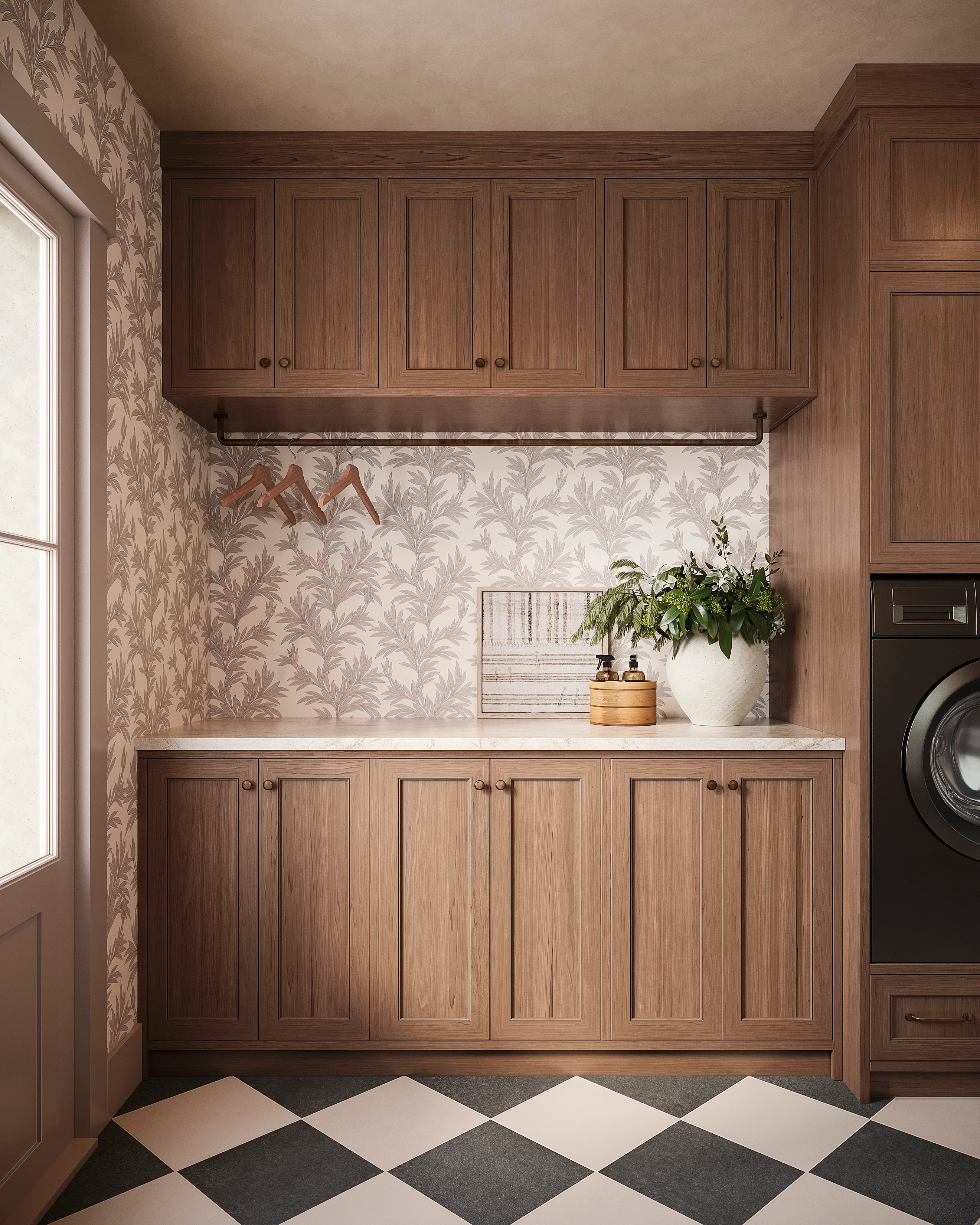 Bower Wallpaper in Taupe II, 52" x 132" - Image 6