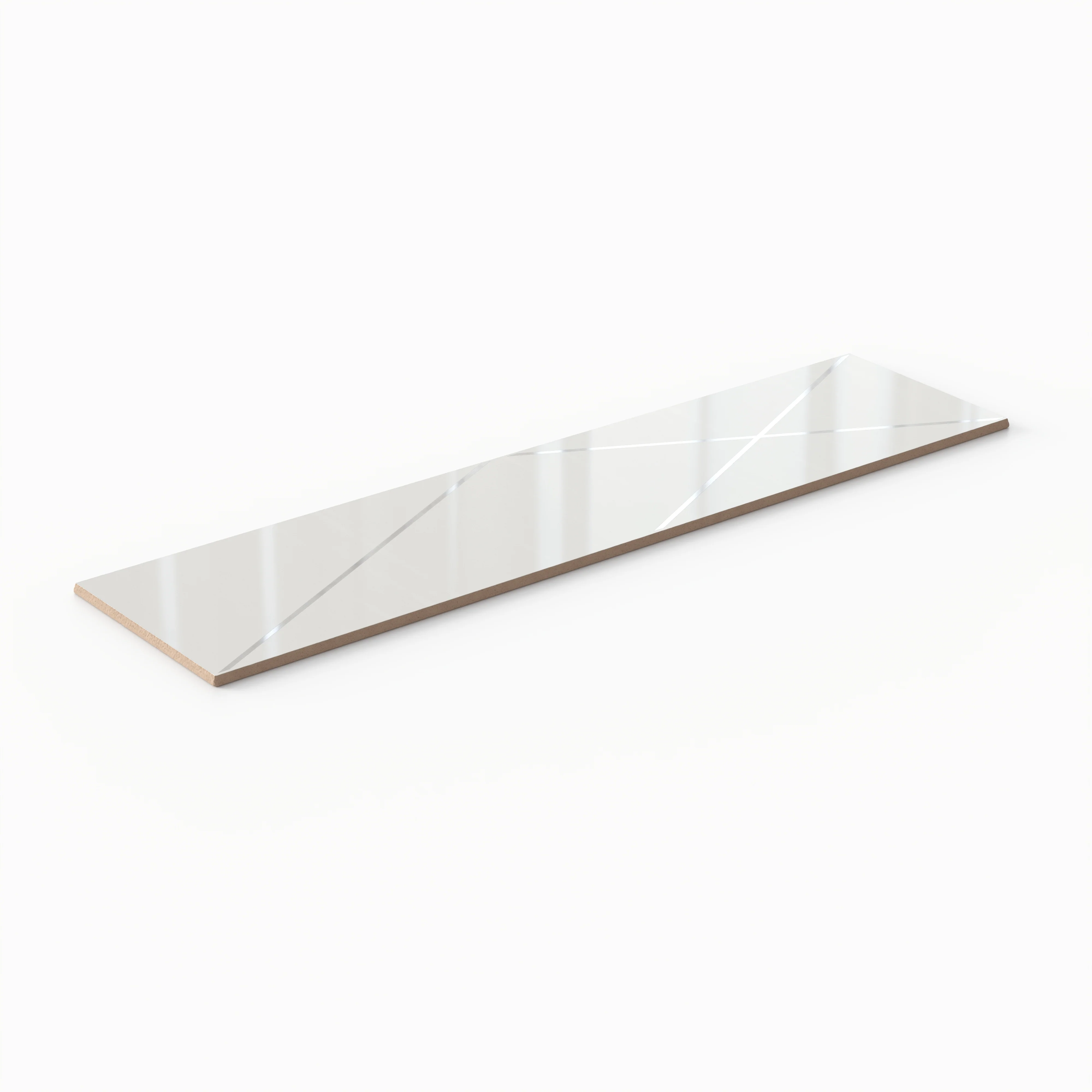 Braxton 4x16 Glossy Ceramic Tile in Silver - Image 3