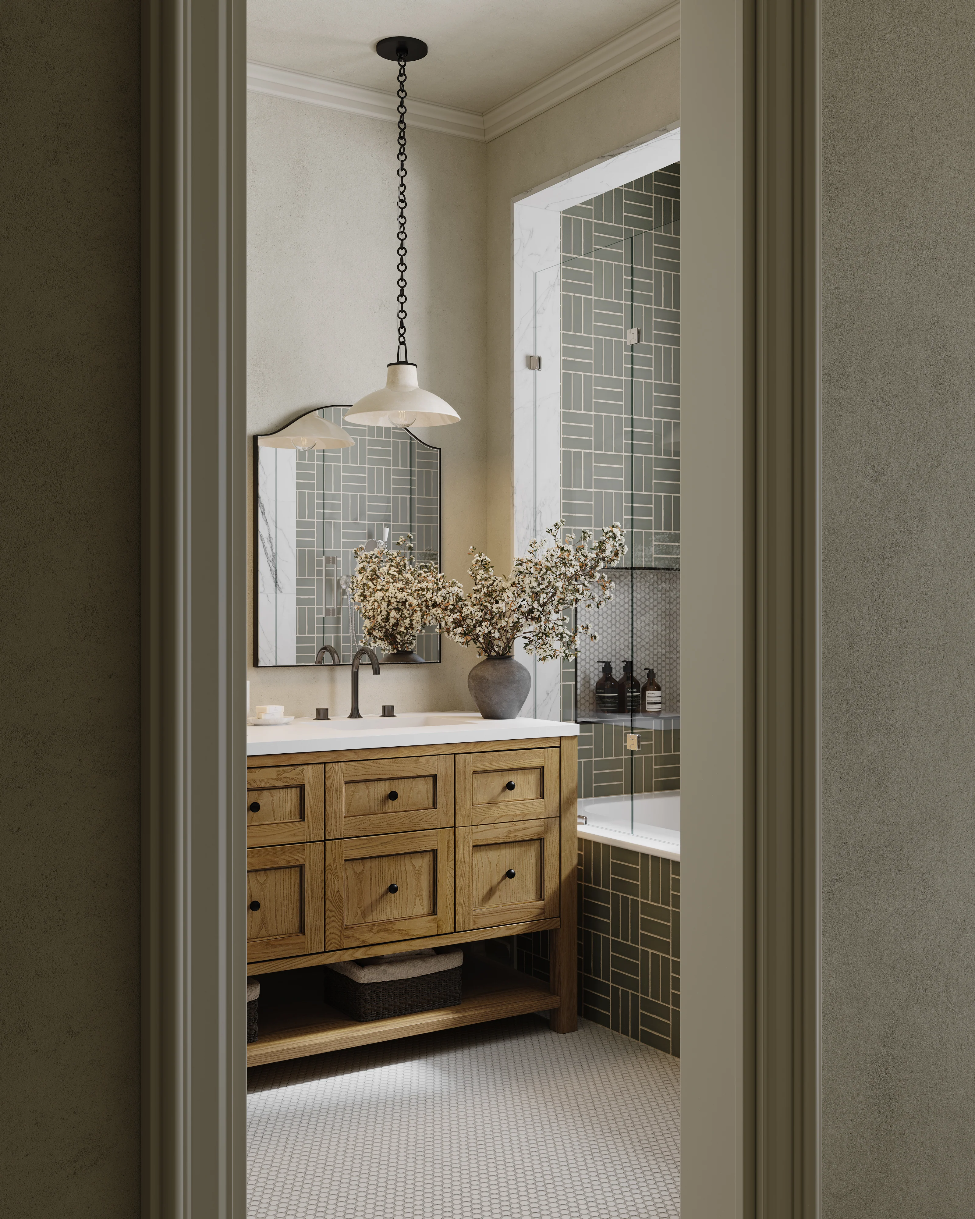 Aniston 24x48 Matte Porcelain Tile in Calacatta Quarzite - Image 22