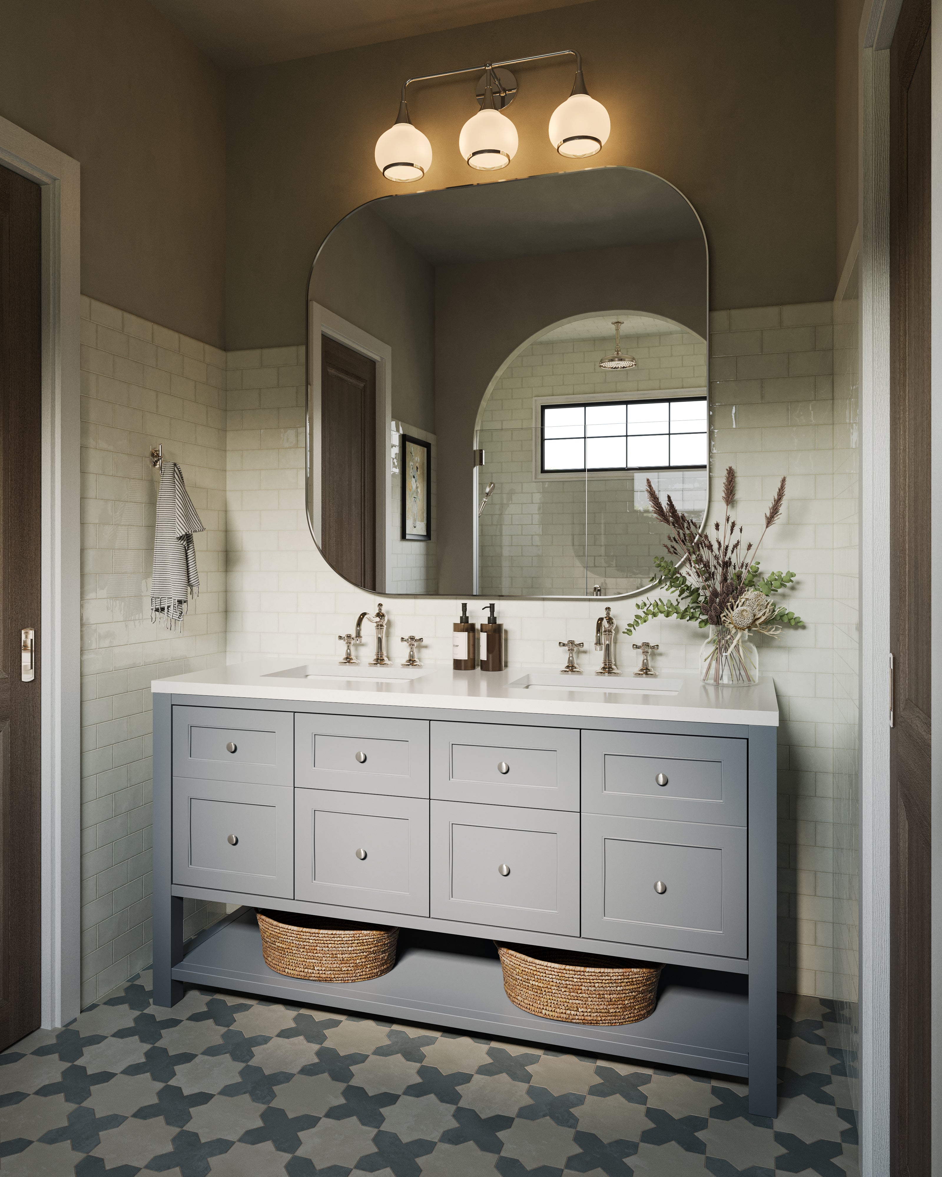 Bridgette 60" Double Vanity in Serenity Blue with 3 cm White Zeus Quartz Top - Image 10