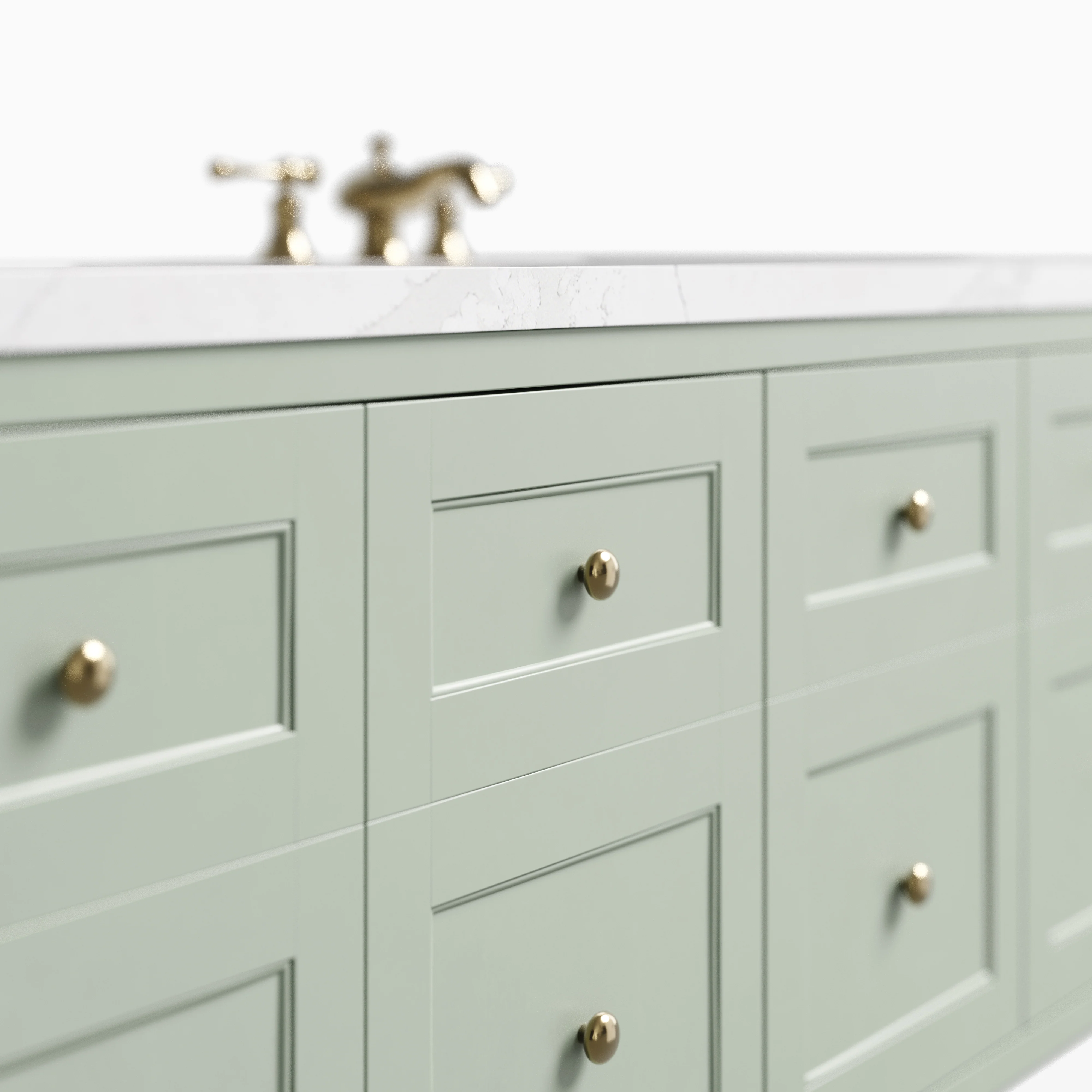 Bridgette 60" Double Vanity in Smokey Celadon with 3 cm Ethereal Noctis Quartz Top - Image 5