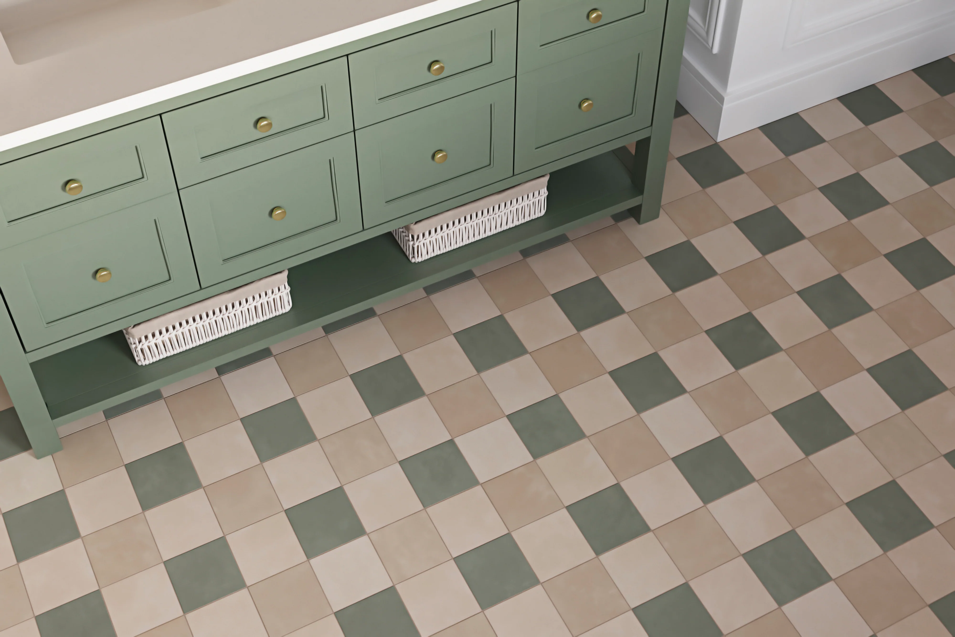 Bridgette 60" Double Vanity in Smokey Celadon with 3 cm White Zeus Quartz Top - Image 9