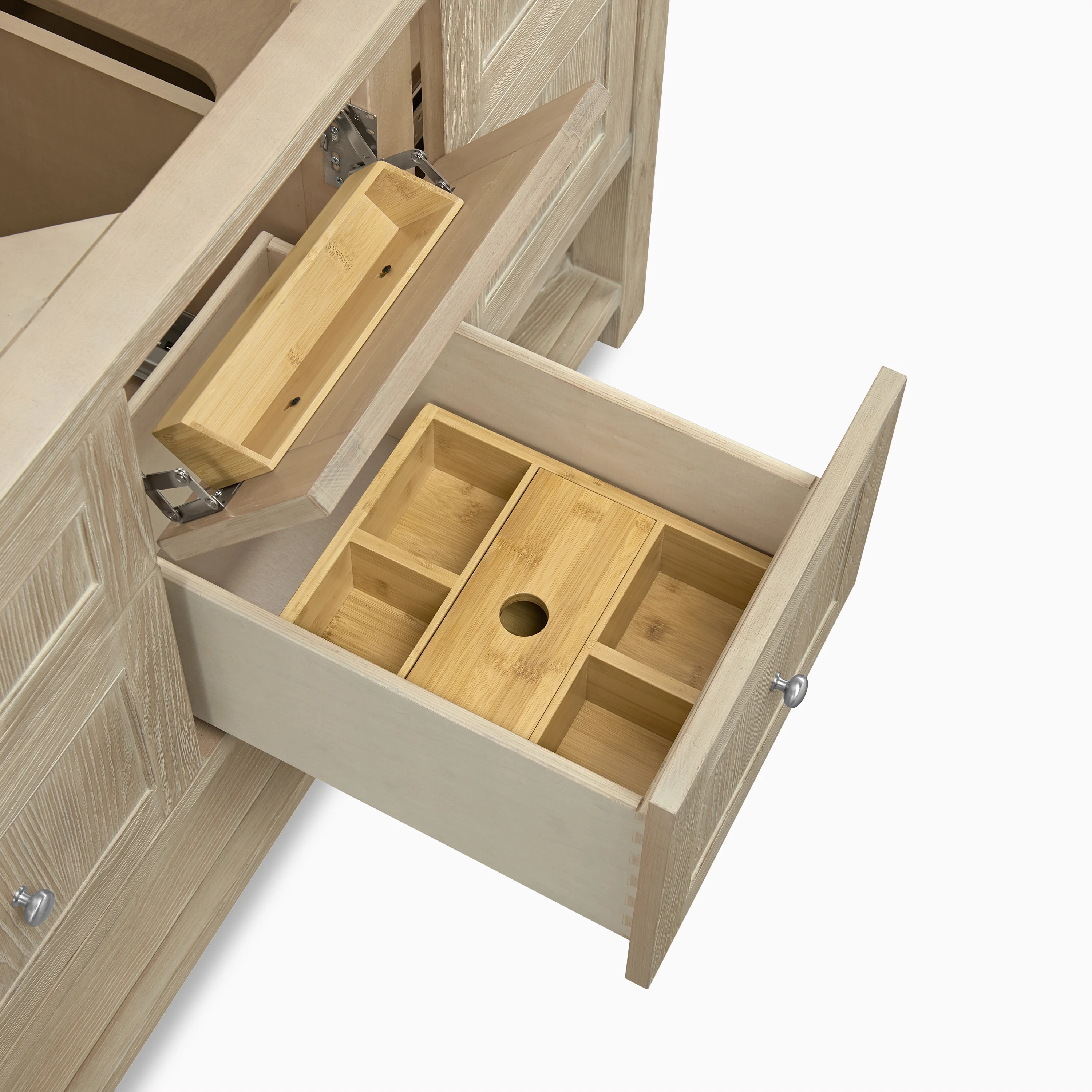 Bridgette 60" Double Vanity in Whitewashed Oak with 3 cm White Zeus Quartz Top - Image 6