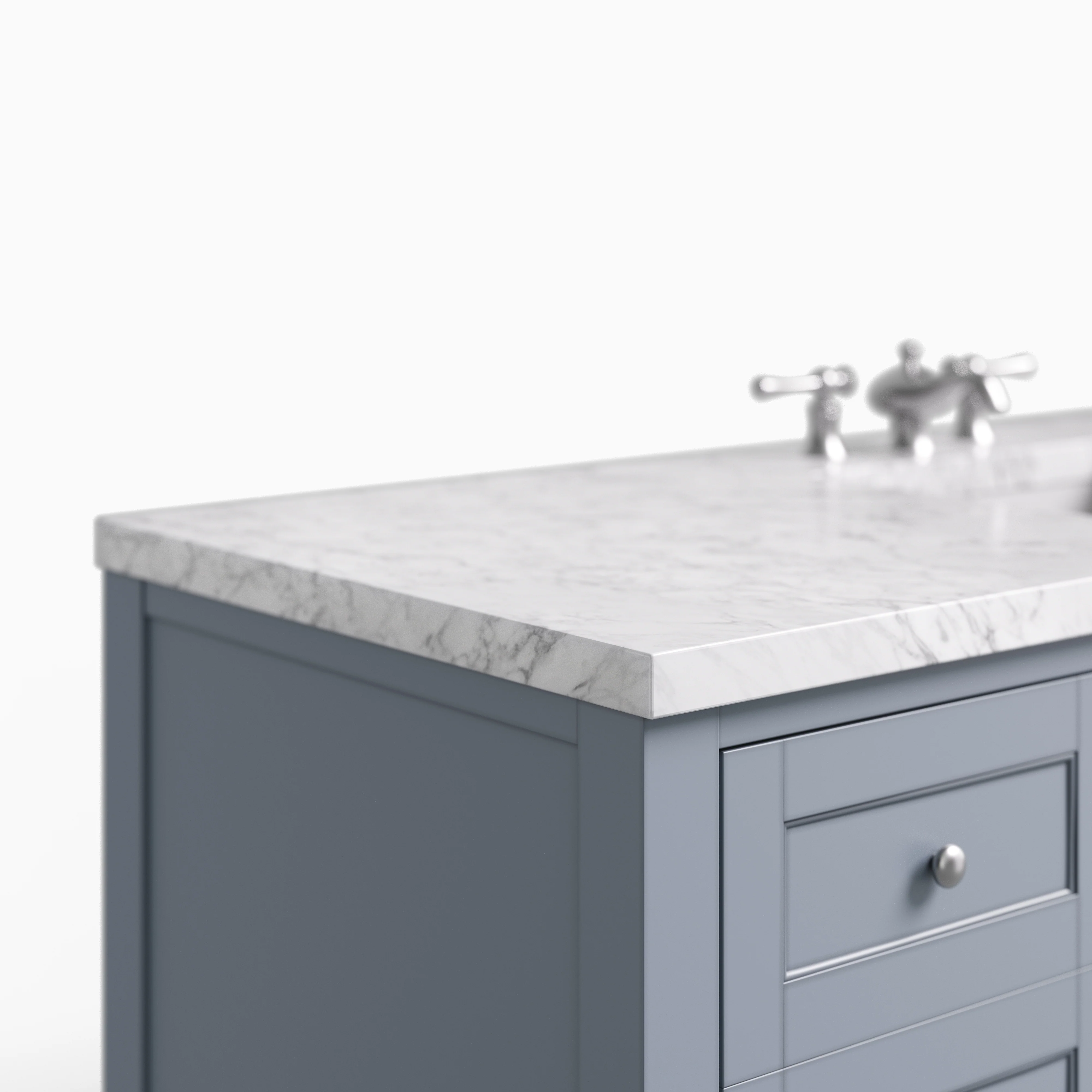 Bridgette 60" Single Vanity in Serenity Blue with 3 cm Carrara Marble Top - Image 4