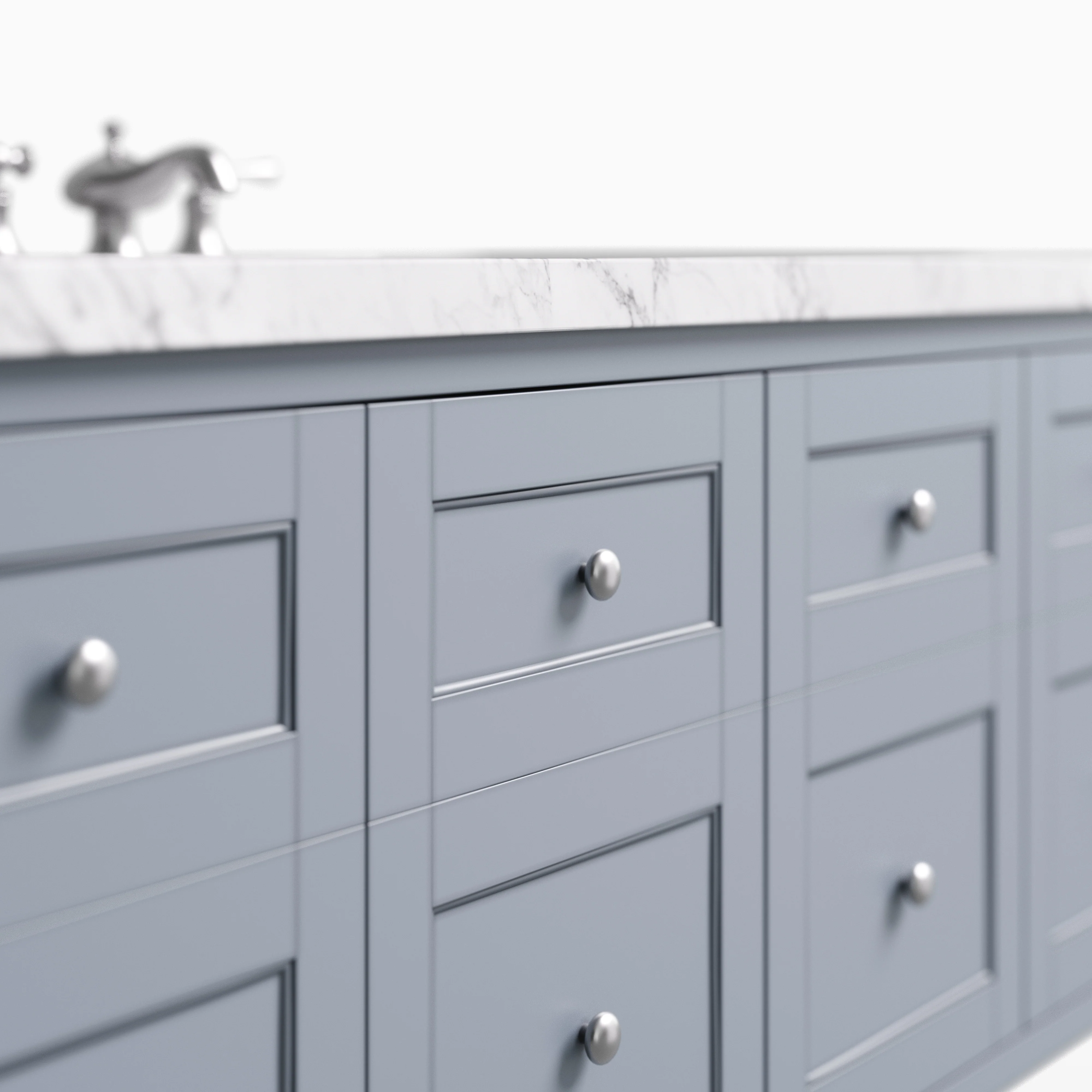 Bridgette 60" Single Vanity in Serenity Blue with 3 cm Carrara Marble Top - Image 5