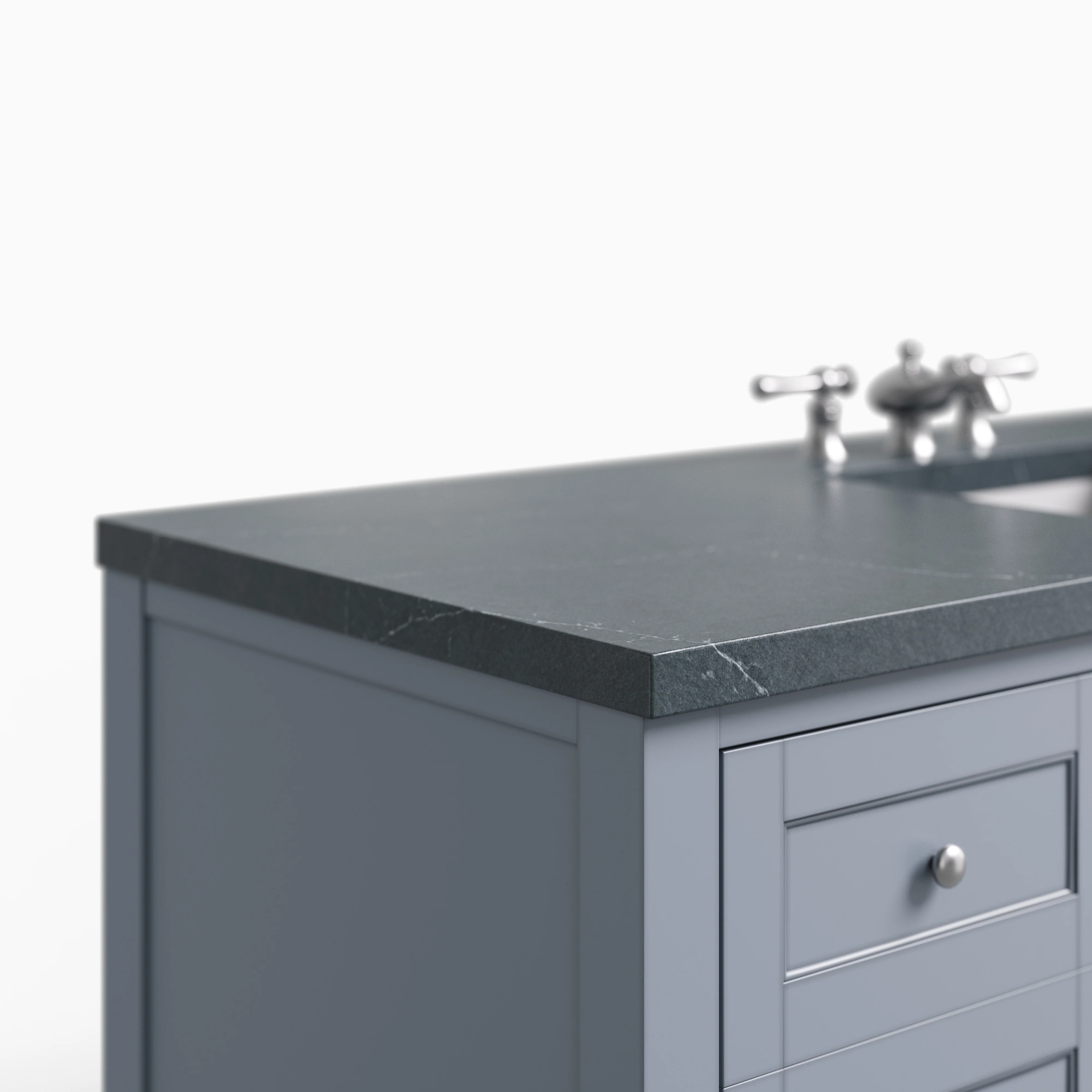 Bridgette 60" Single Vanity in Serenity Blue with 3 cm Charcoal Soapstone Quartz Top - Image 5
