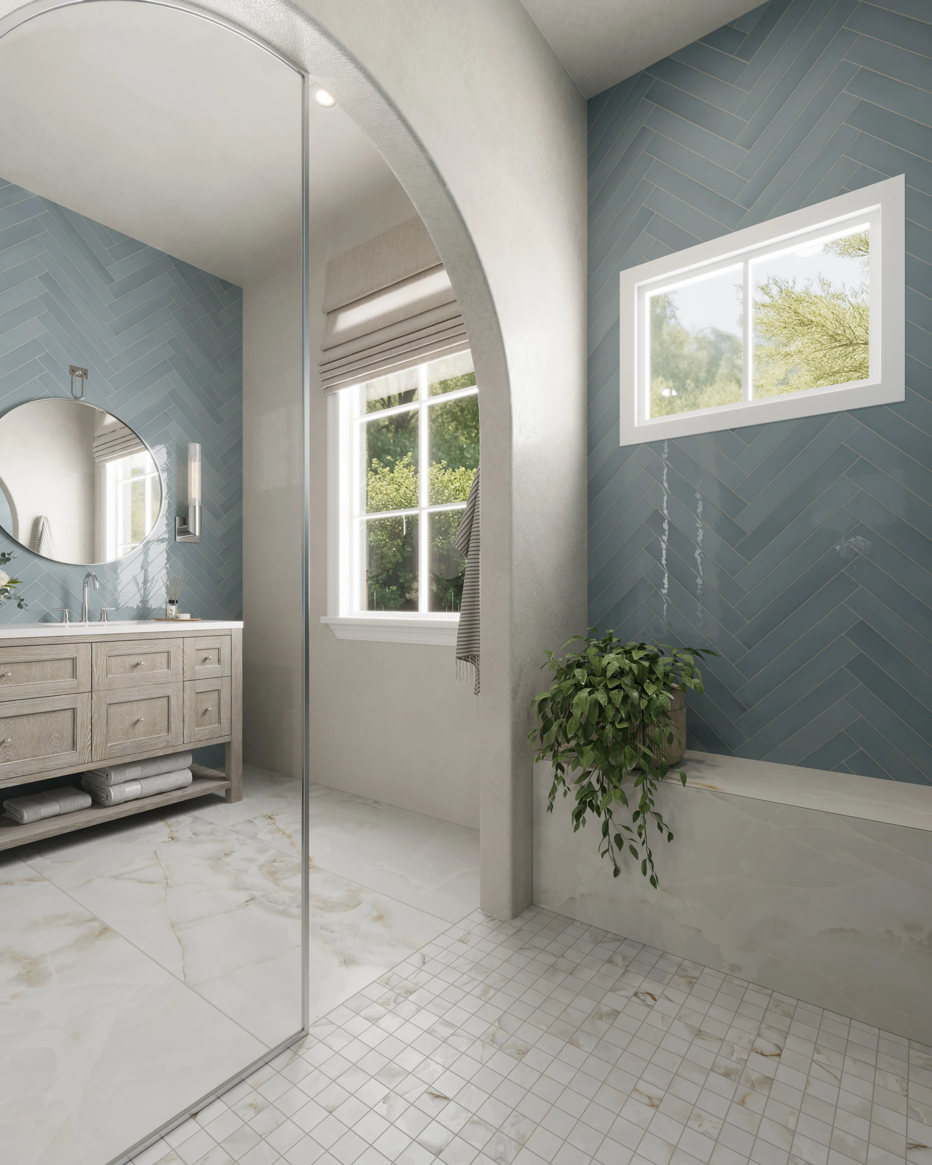 Bridgette 72" Double Vanity in Whitewashed Oak with 3 cm White Zeus Quartz Top - Image 9