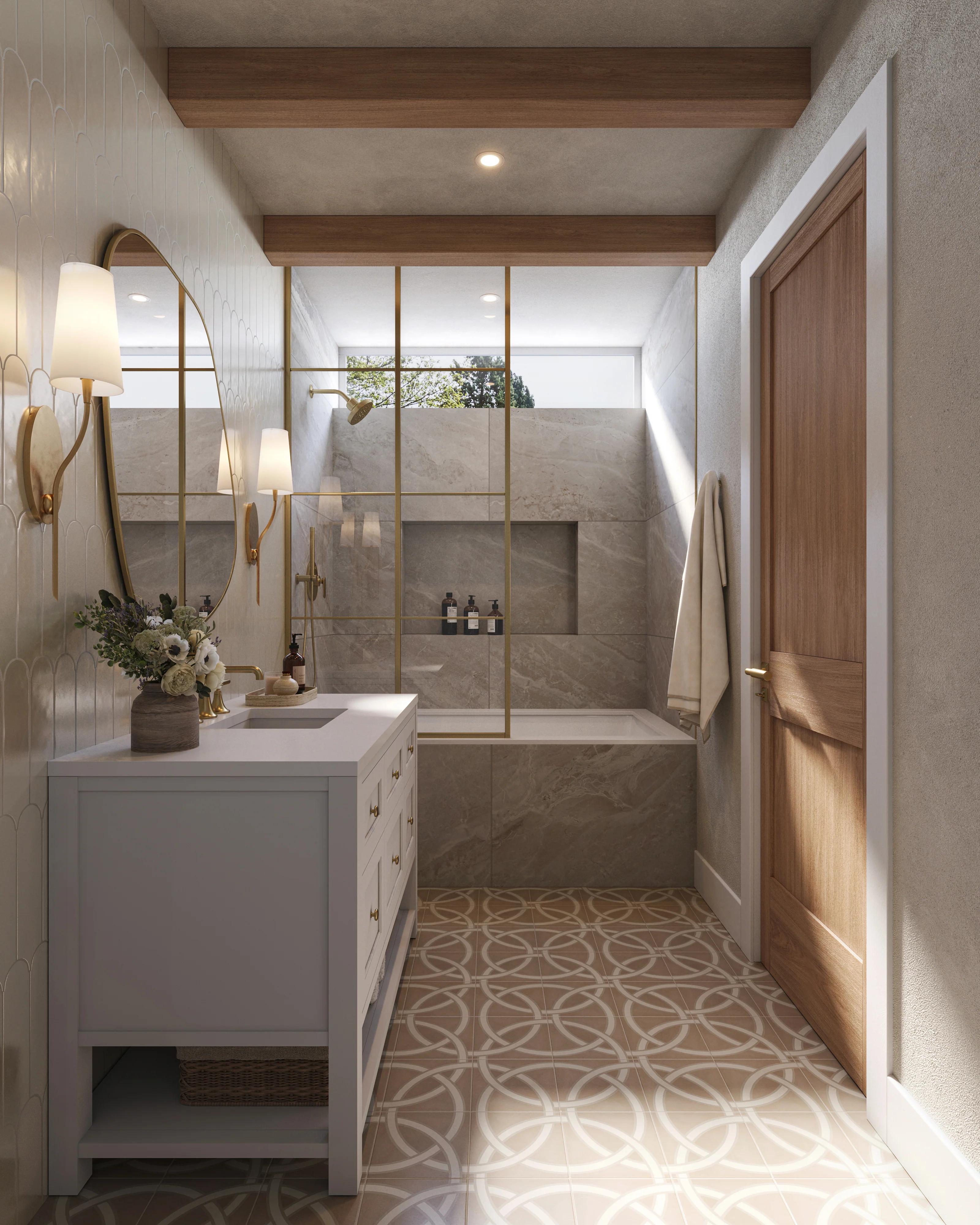 Brielle 8x8 Matte Porcelain Tile in Pirouette - Image 5