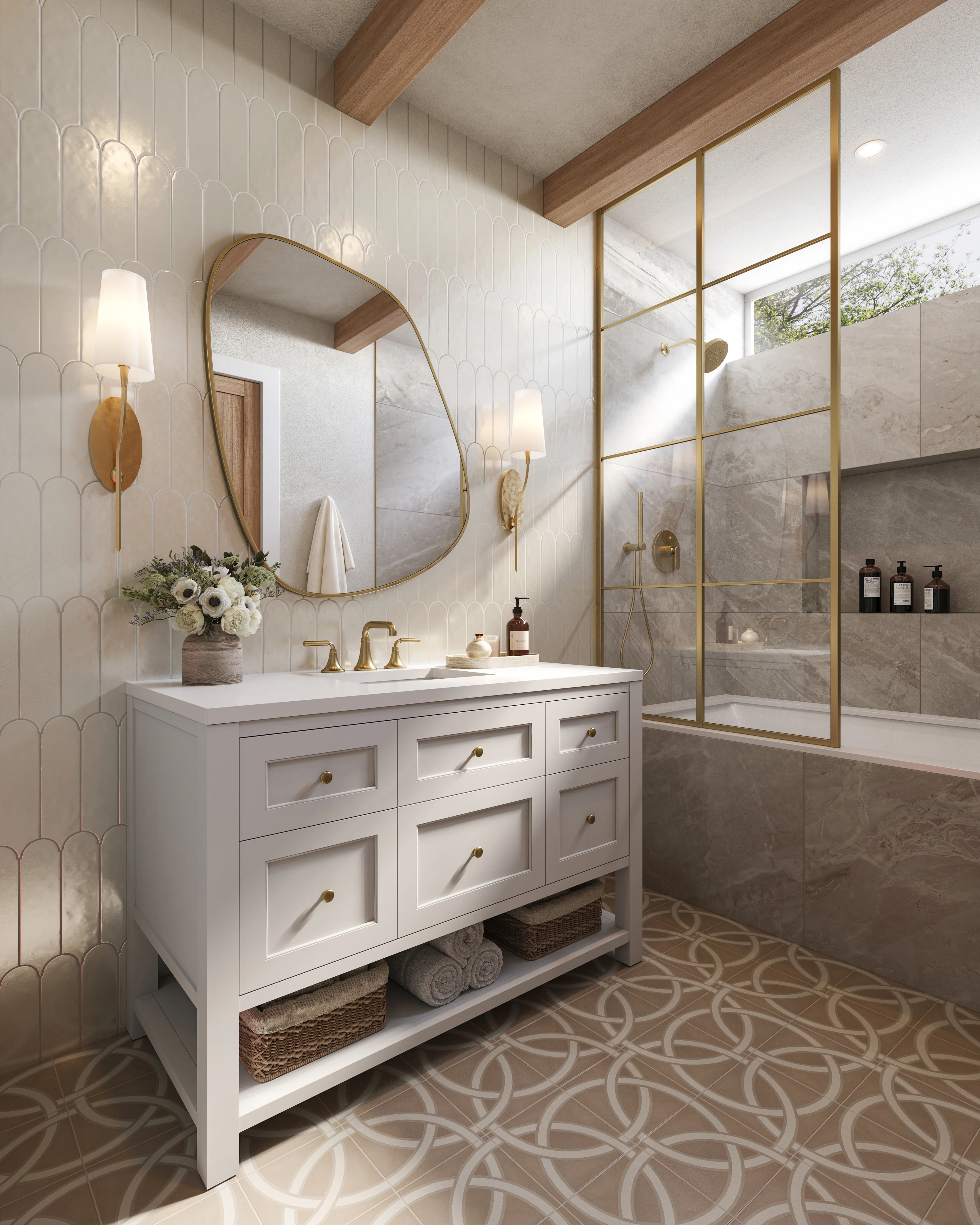 Brielle 8x8 Matte Porcelain Tile in Pirouette - Image 6