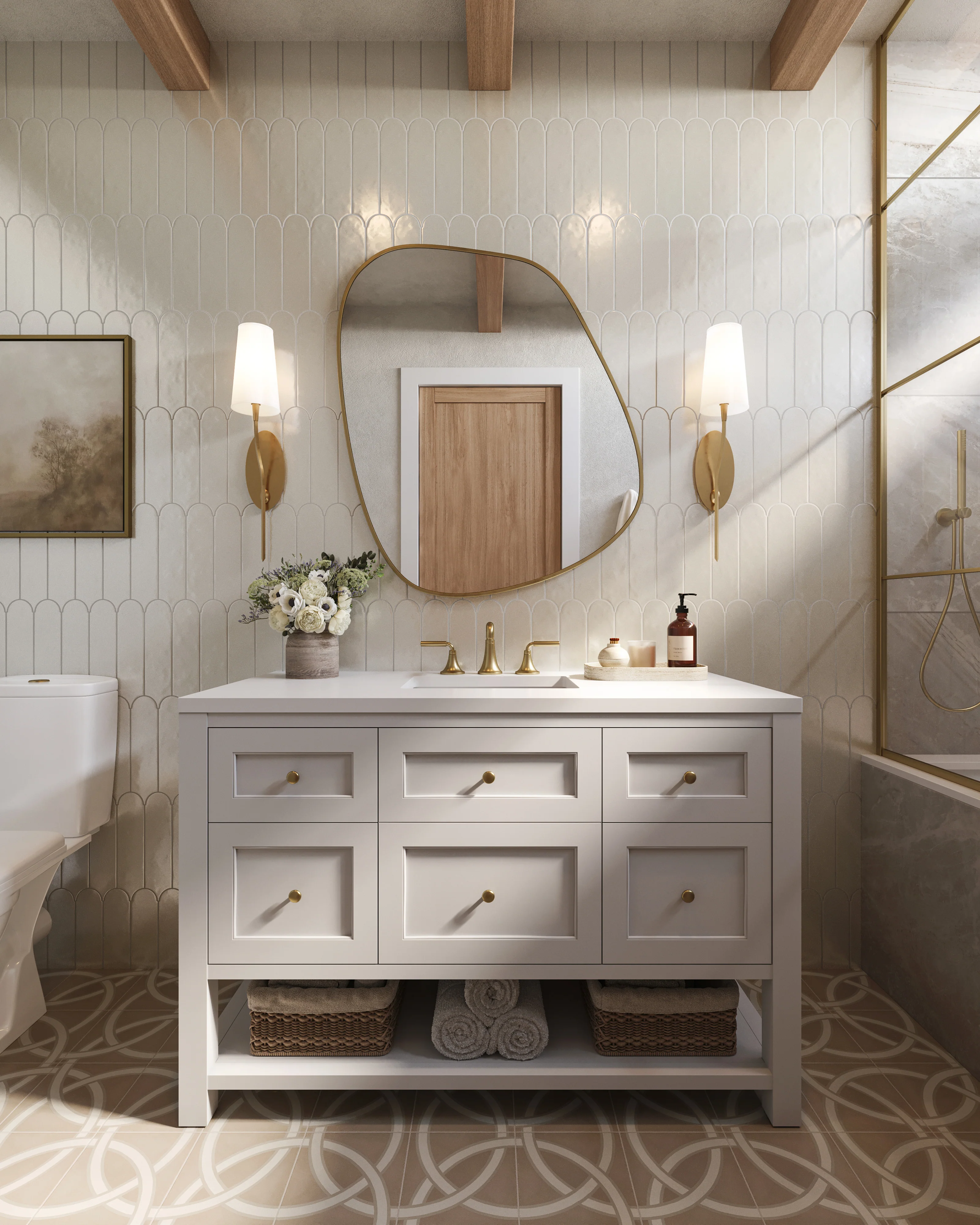 Brielle 8x8 Matte Porcelain Tile in Pirouette - Image 7